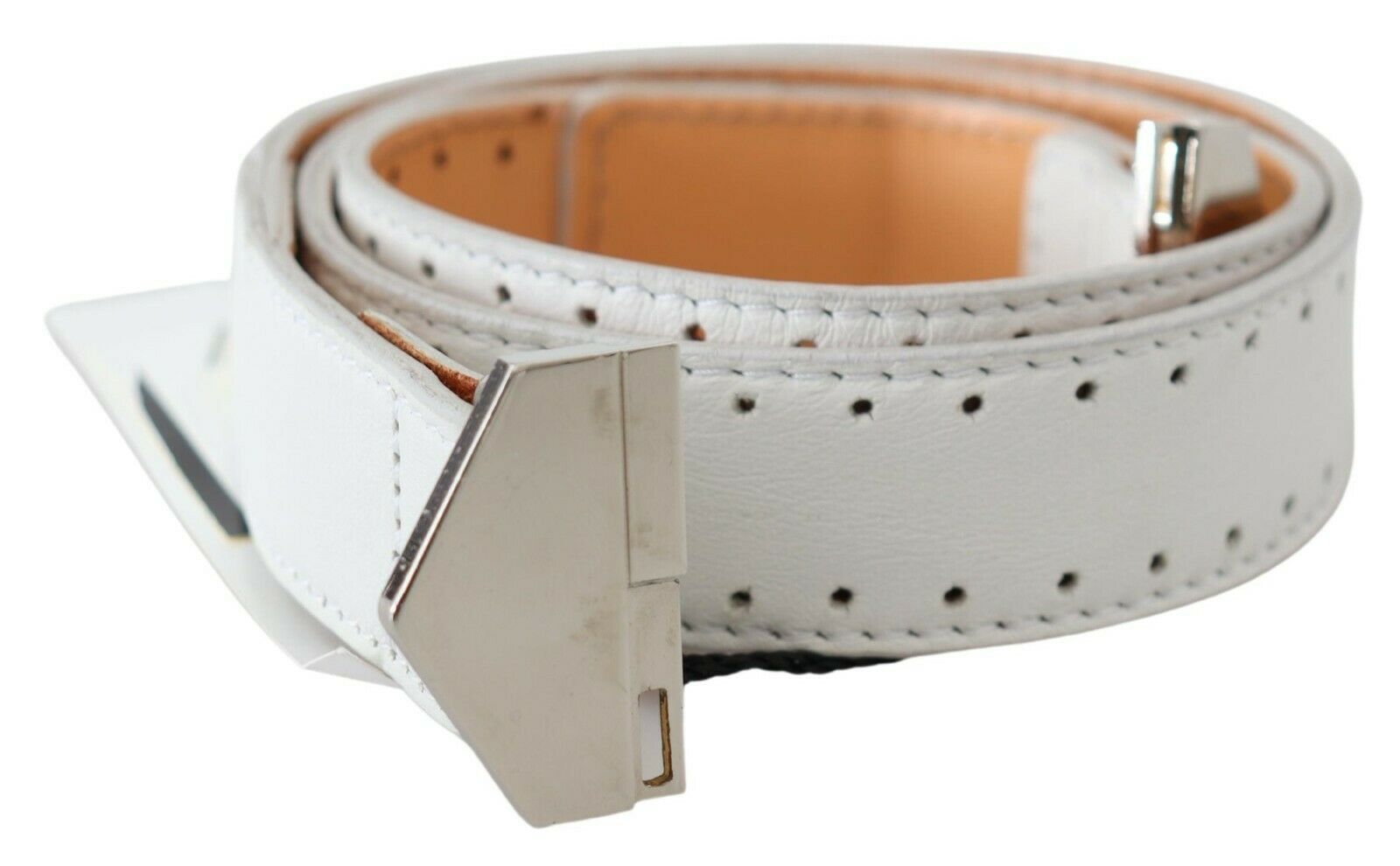 Elegant White Leather Fashion Belt - ventzia