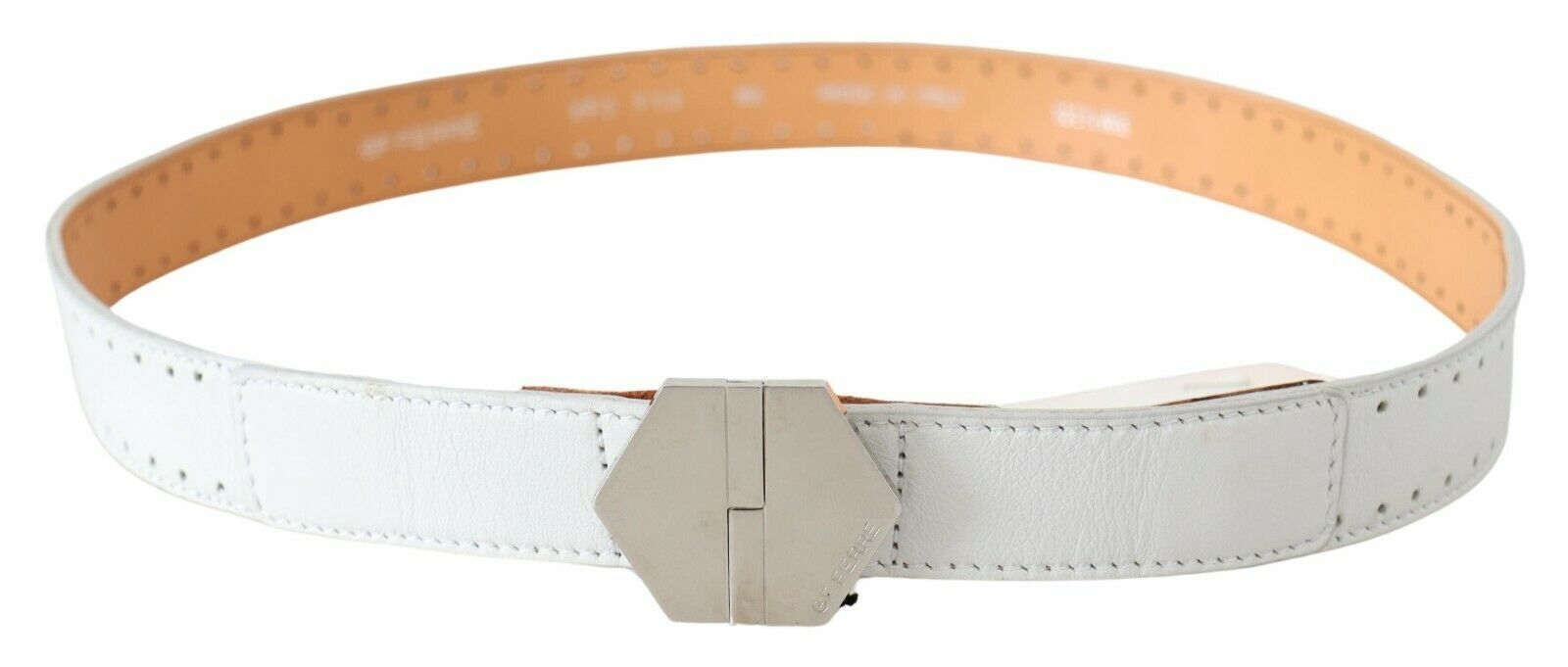 Elegant White Leather Fashion Belt - ventzia