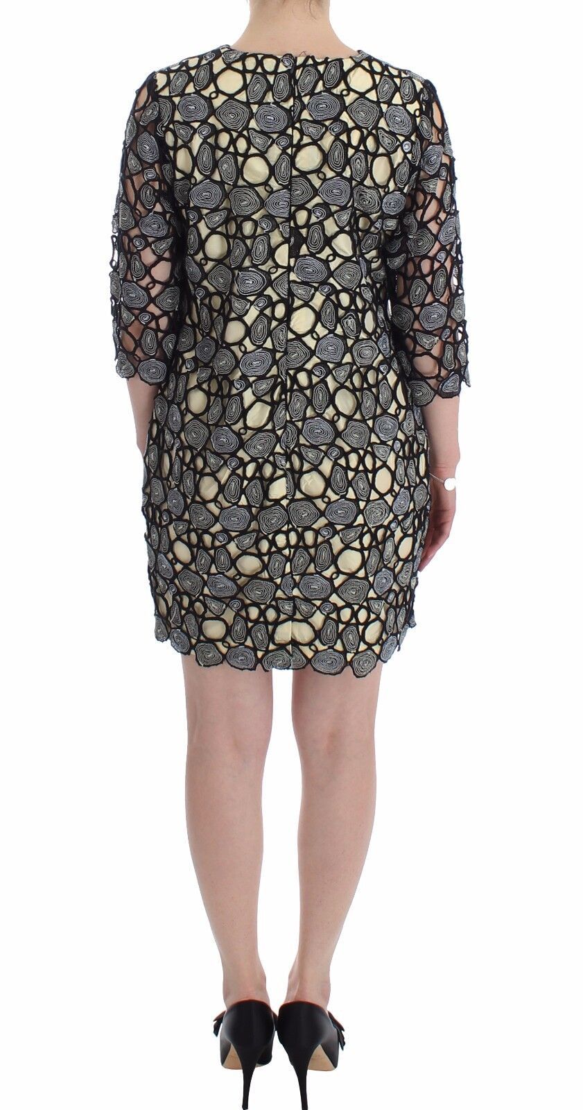 Elegant Multicolor Sheath Dress with Artful Design - ventzia