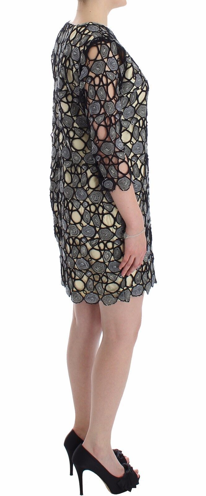Elegant Multicolor Sheath Dress with Artful Design - ventzia