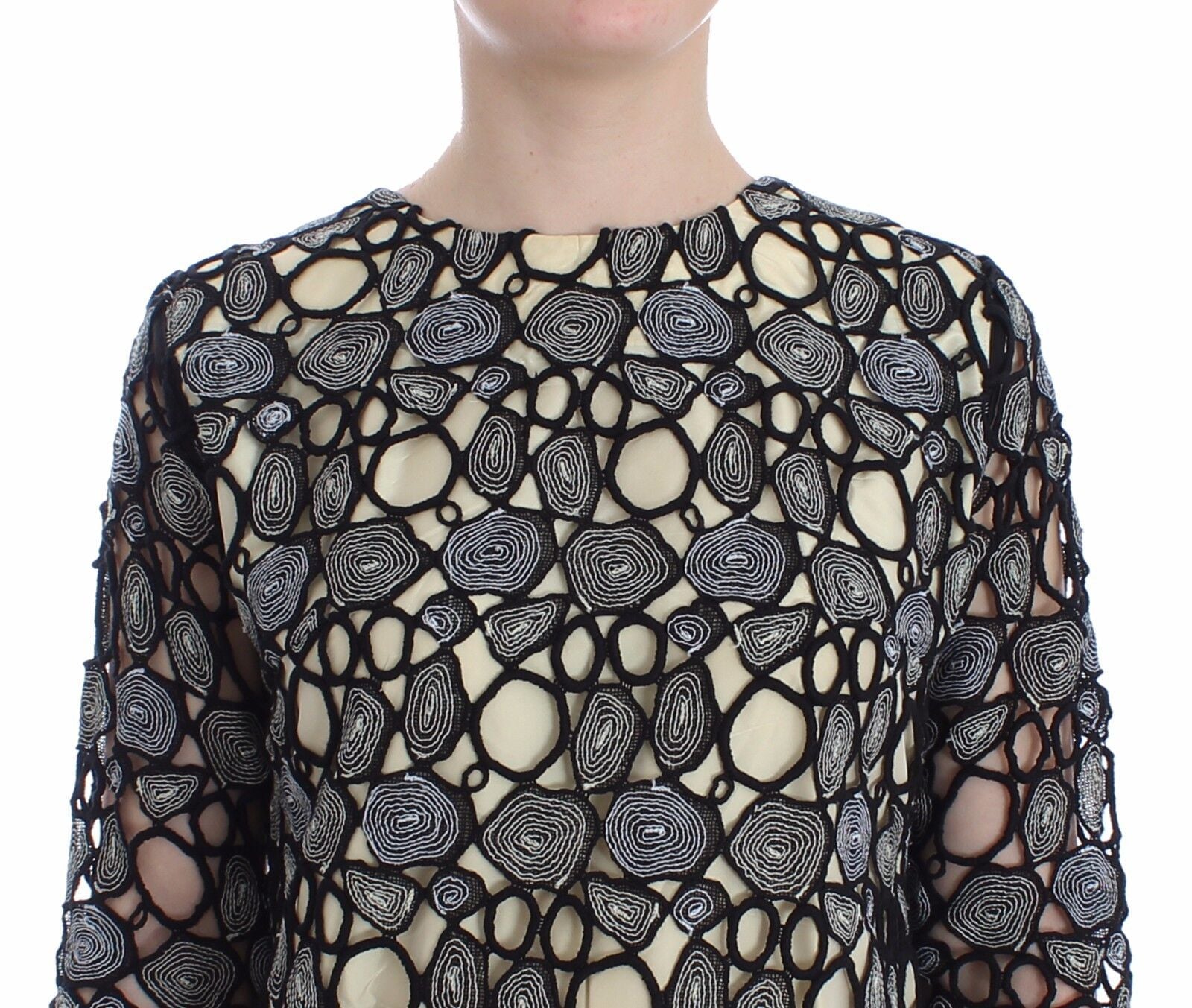 Elegant Multicolor Sheath Dress with Artful Design - ventzia