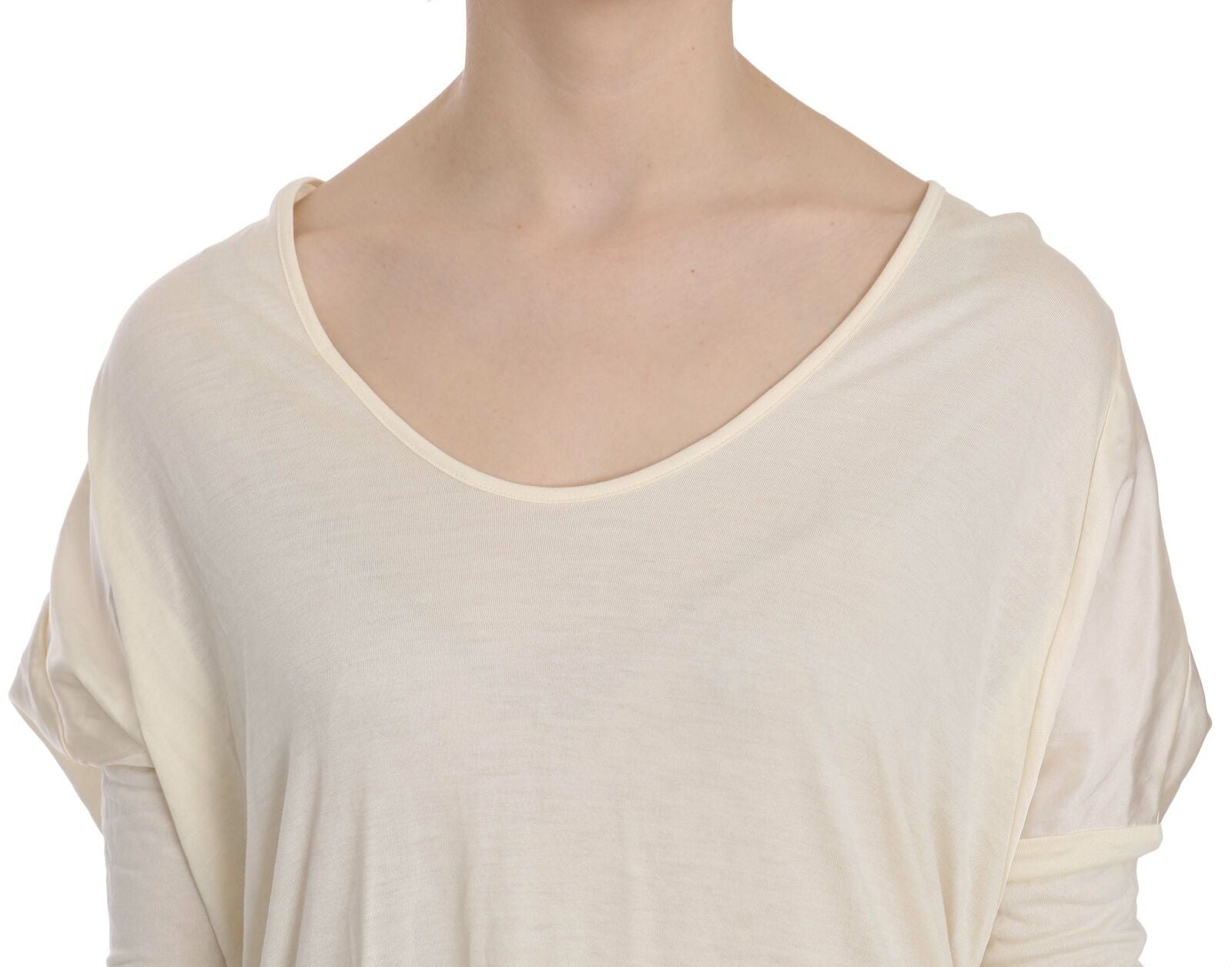 Chic Cream A-Line Elbow Sleeve Dress - ventzia