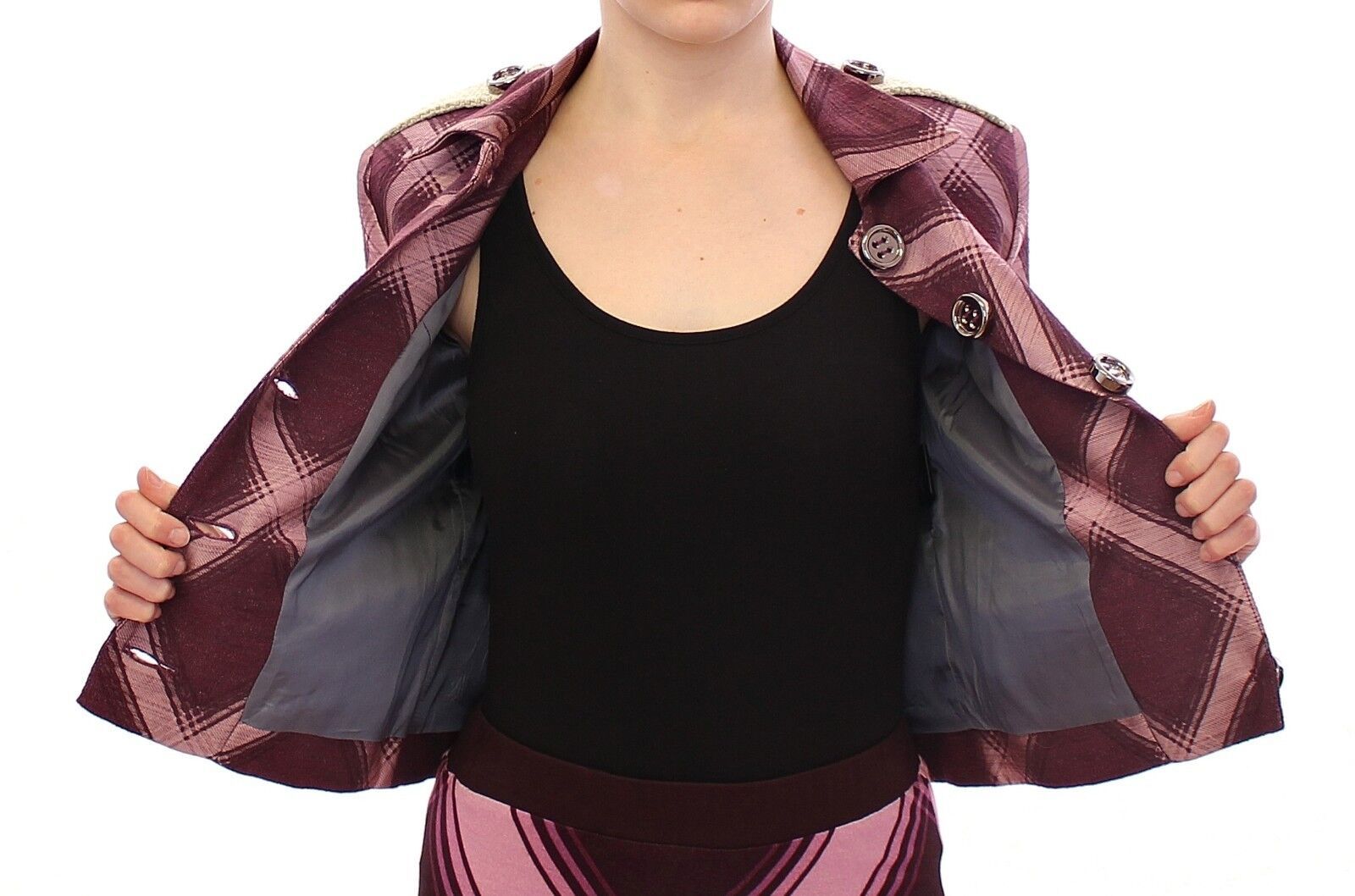 Elegant Multicolor Check Print Jacket - ventzia