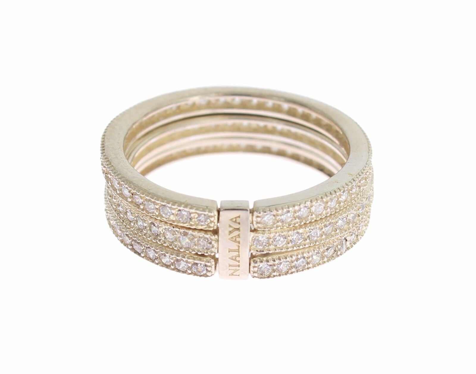 Dazzling Sterling Silver CZ Crystal Ring - ventzia