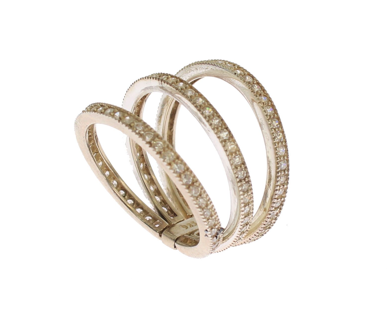 Dazzling Sterling Silver CZ Crystal Ring - ventzia