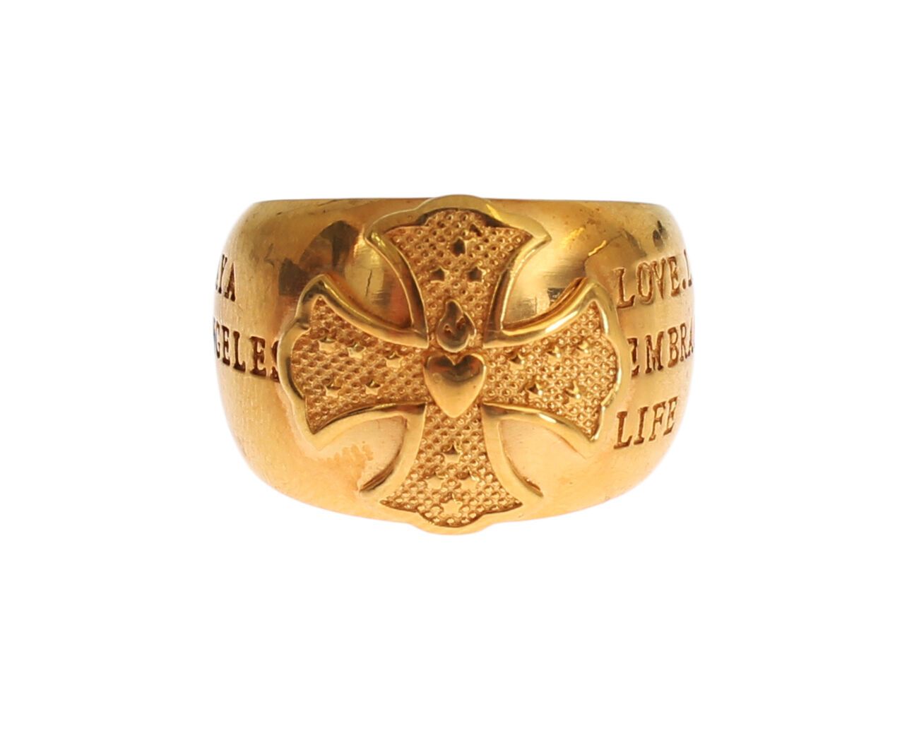Glamorous Gold-Plated Sterling Silver Ring - ventzia