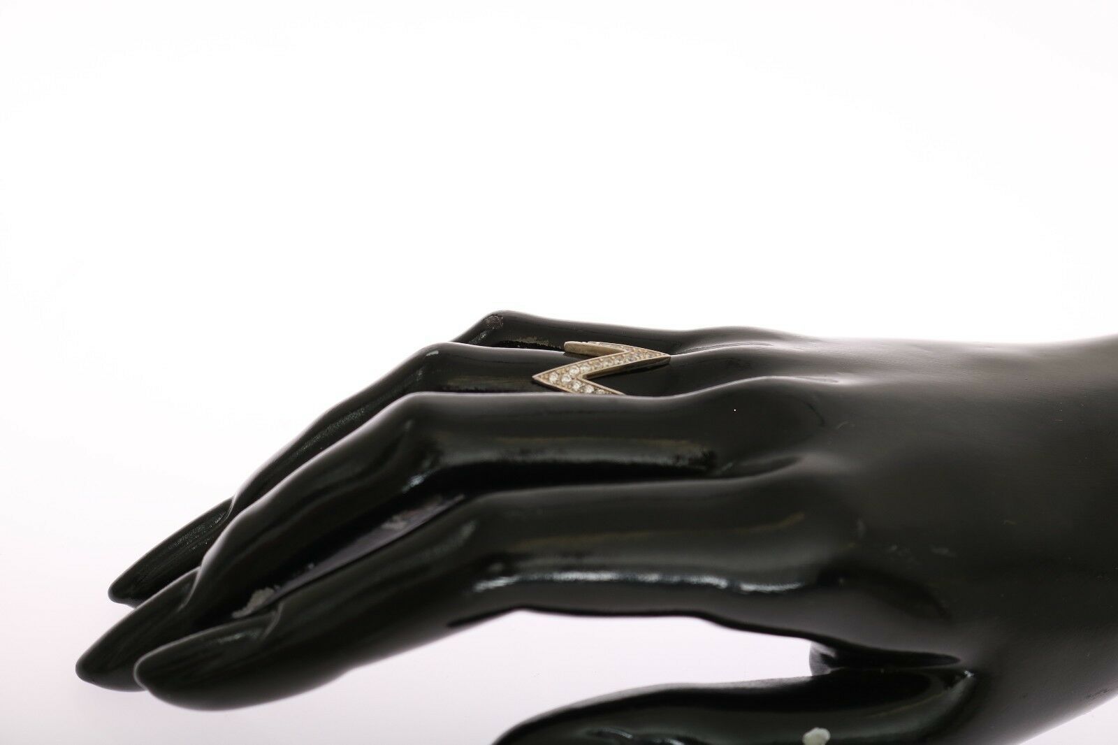 Radiant Silver Crystal Encrusted Ring - ventzia