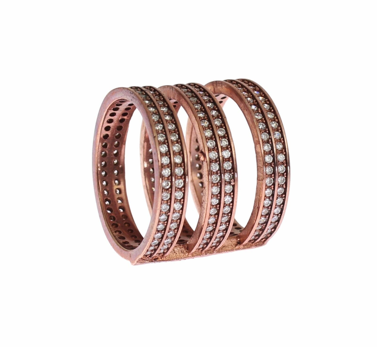 Dazzling Pink Gold Plated CZ Crystal Ring - ventzia
