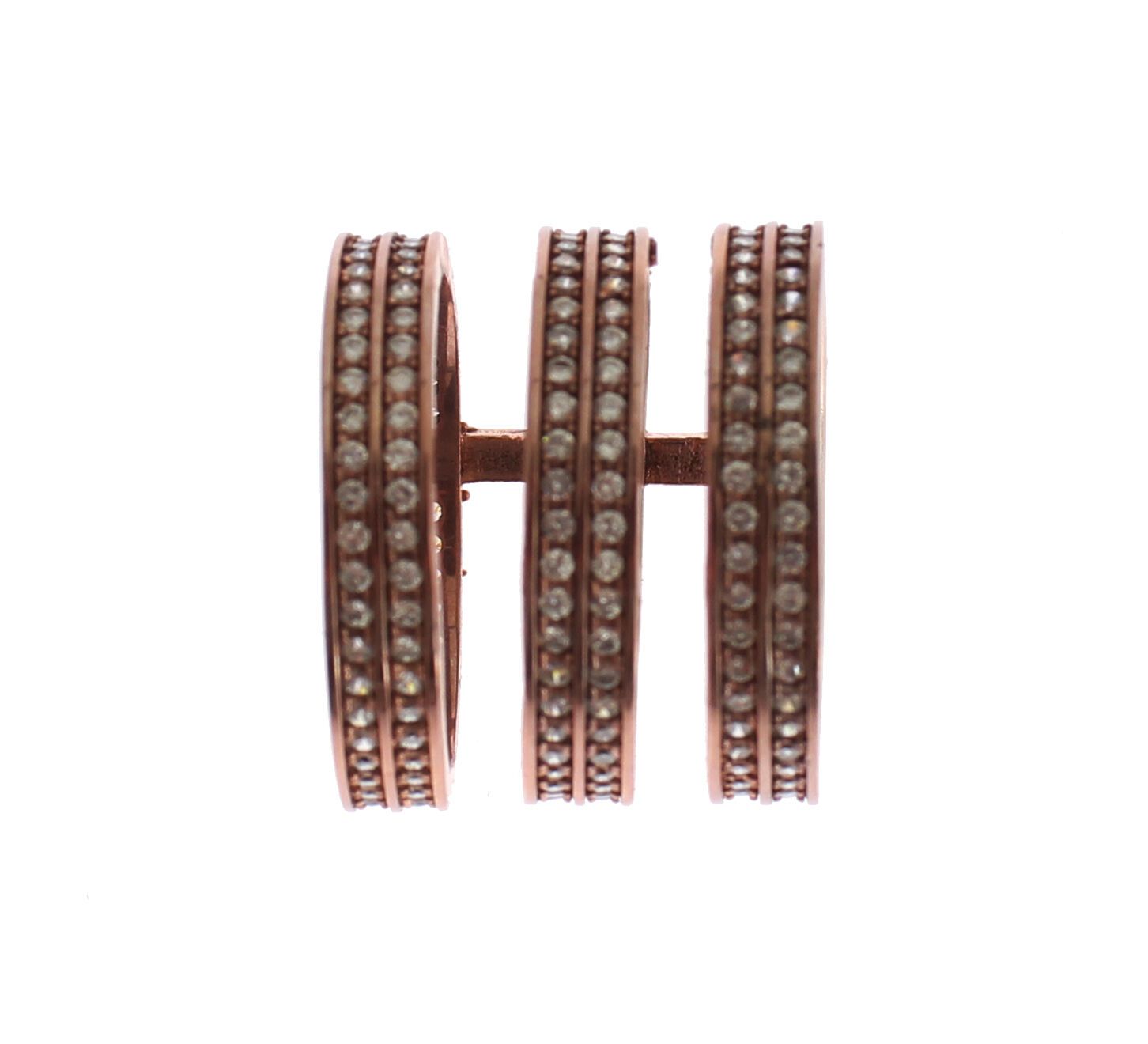 Dazzling Pink Gold Plated CZ Crystal Ring - ventzia