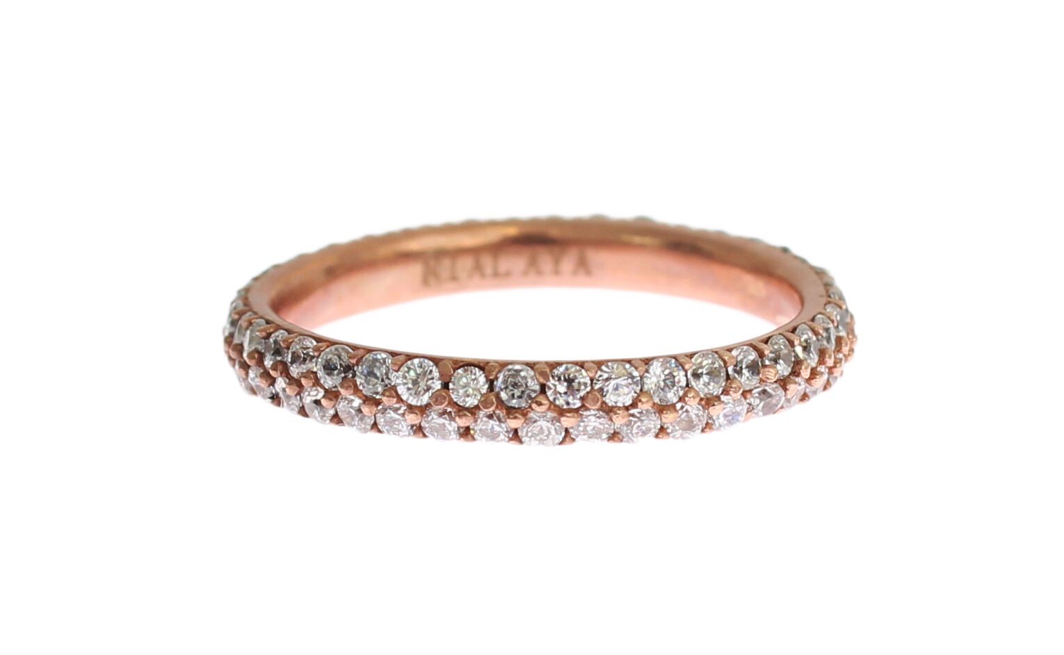 Pink Gold 925 Silver Clear CZ Ring - ventzia