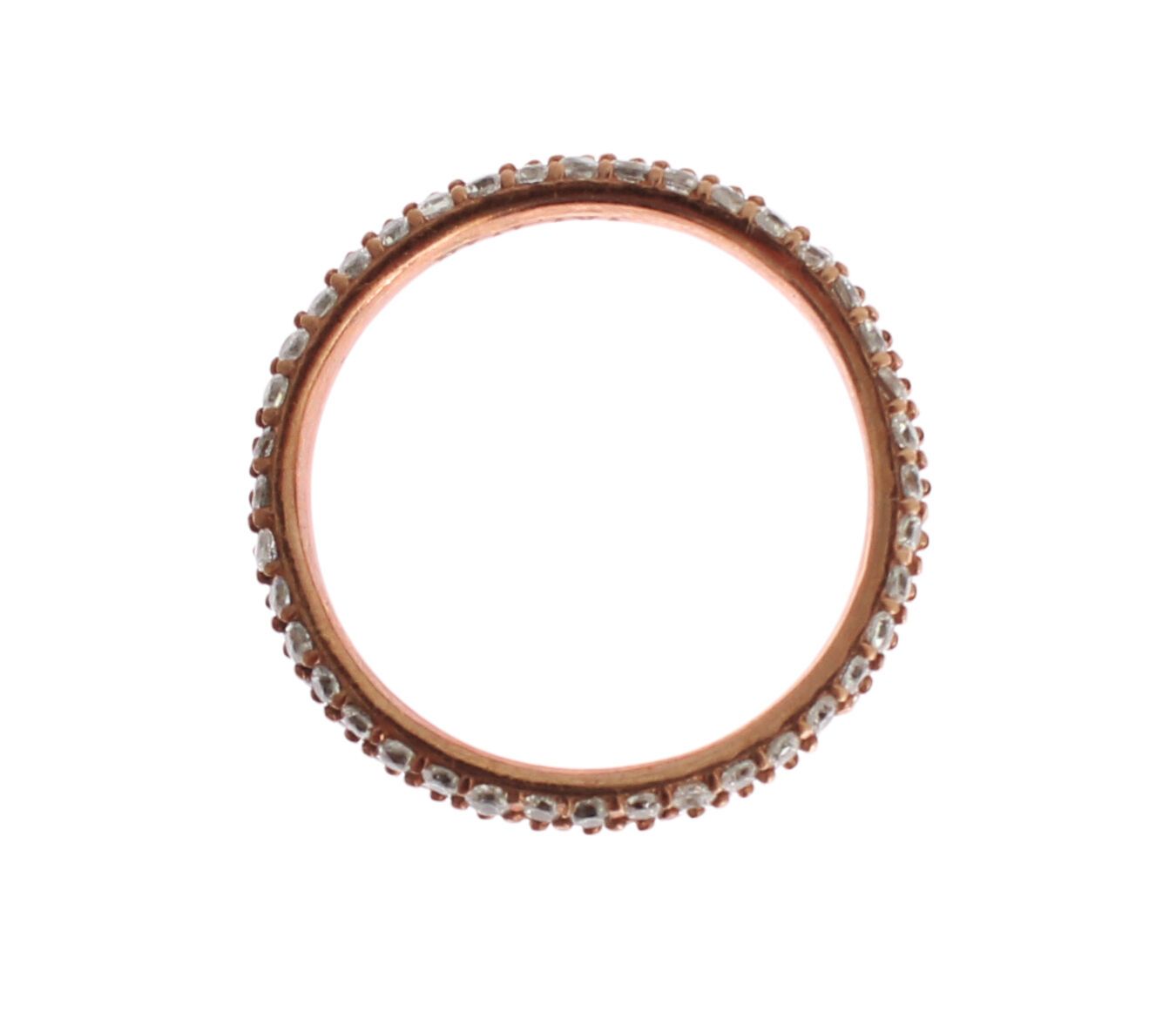 Pink Gold 925 Silver Clear CZ Ring - ventzia