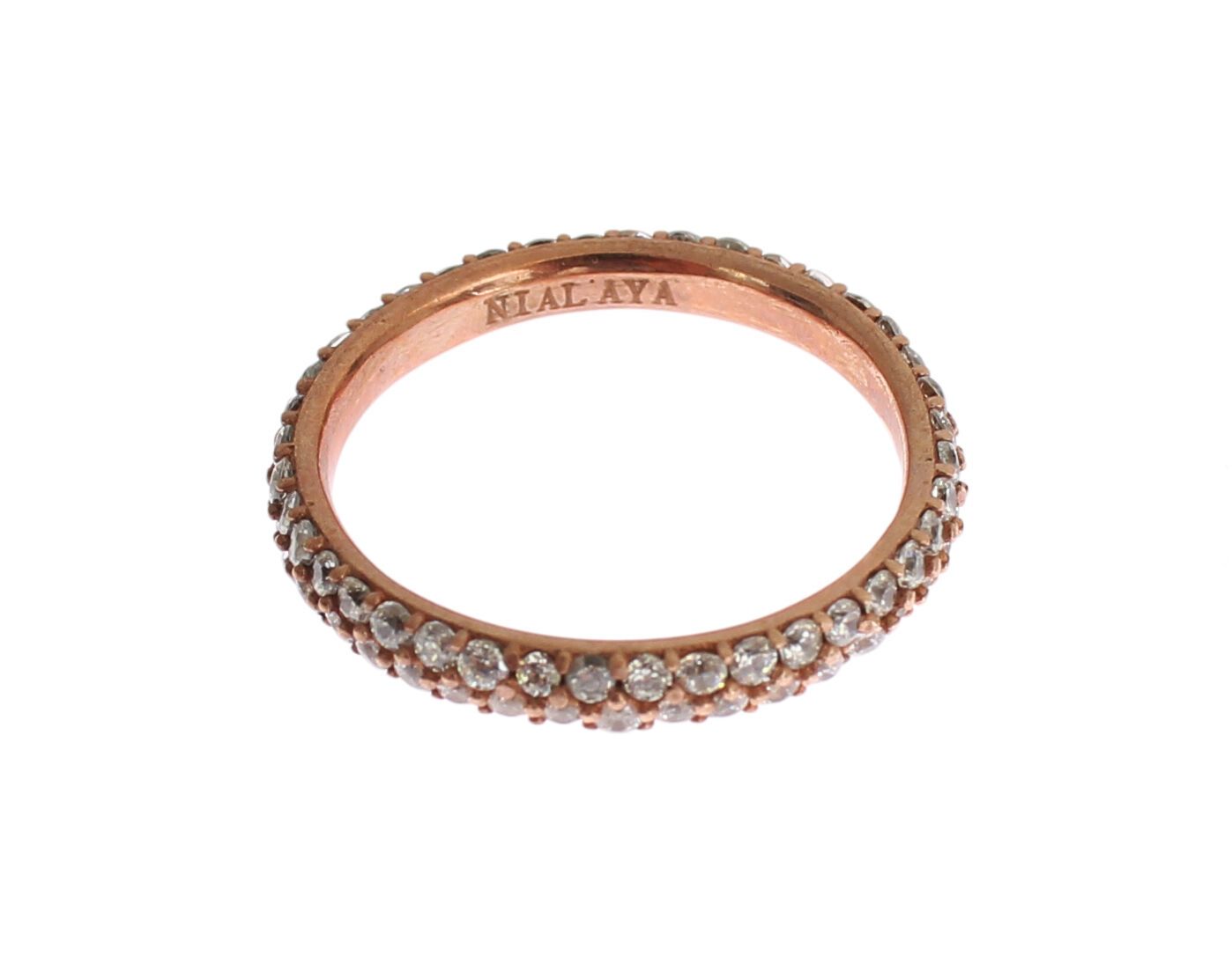 Pink Gold 925 Silver Clear CZ Ring - ventzia