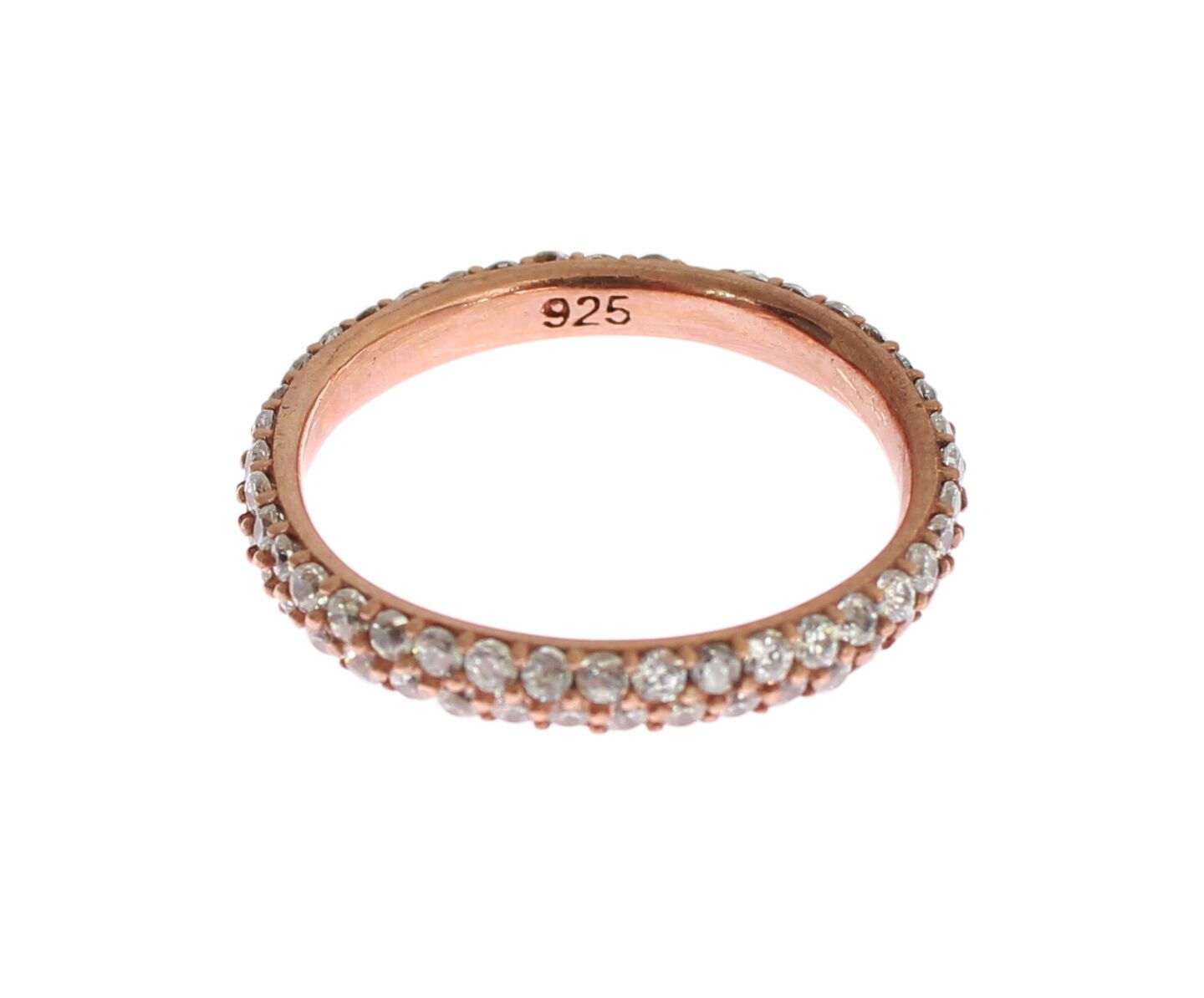 Pink Gold 925 Silver Clear CZ Ring - ventzia