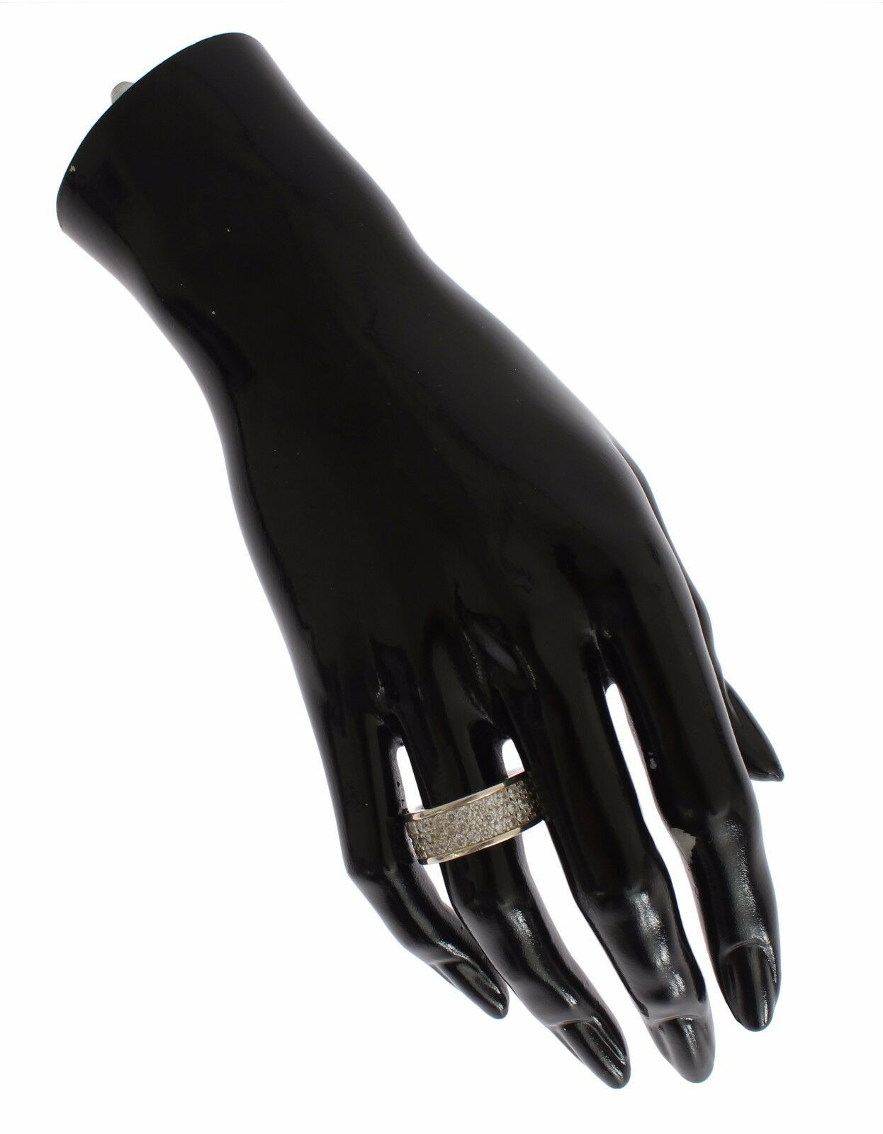 Glamorous Silver CZ Crystal Embellished Ring - ventzia