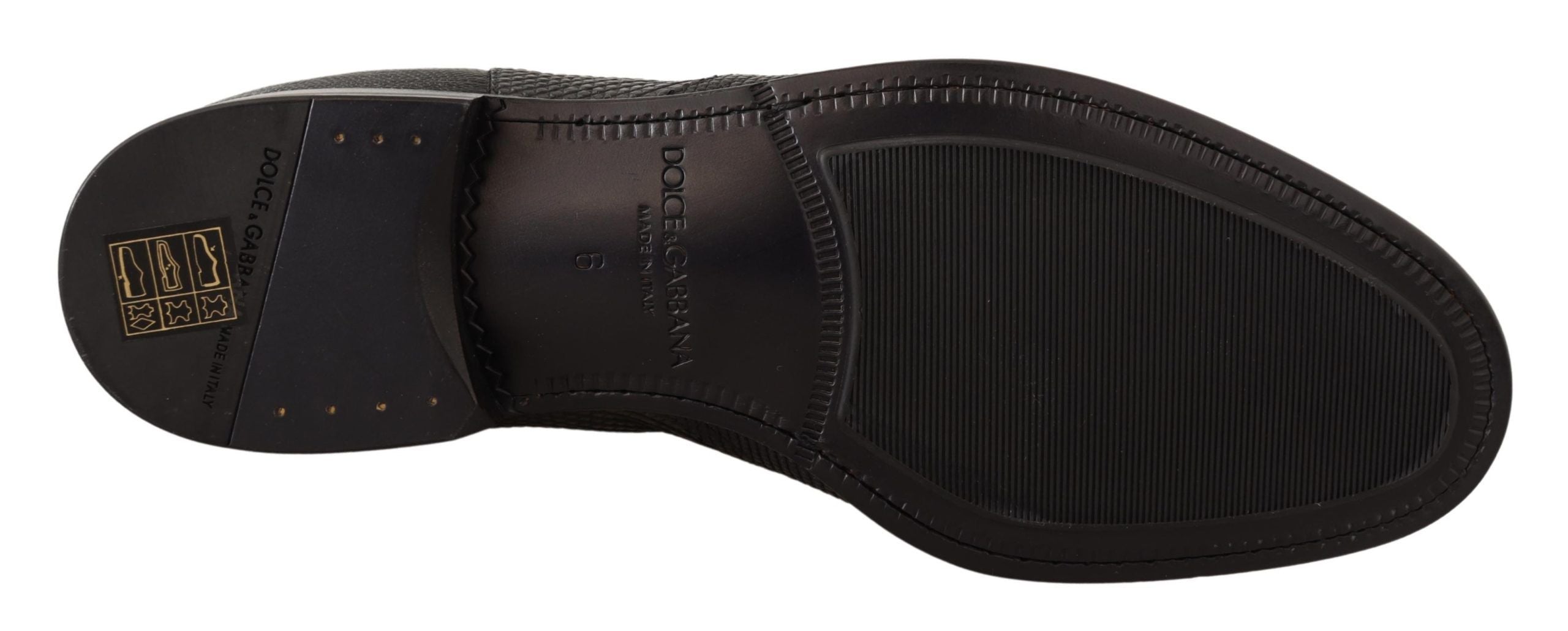 Elegant Black Leather Lizard Skin Derby Boots - ventzia