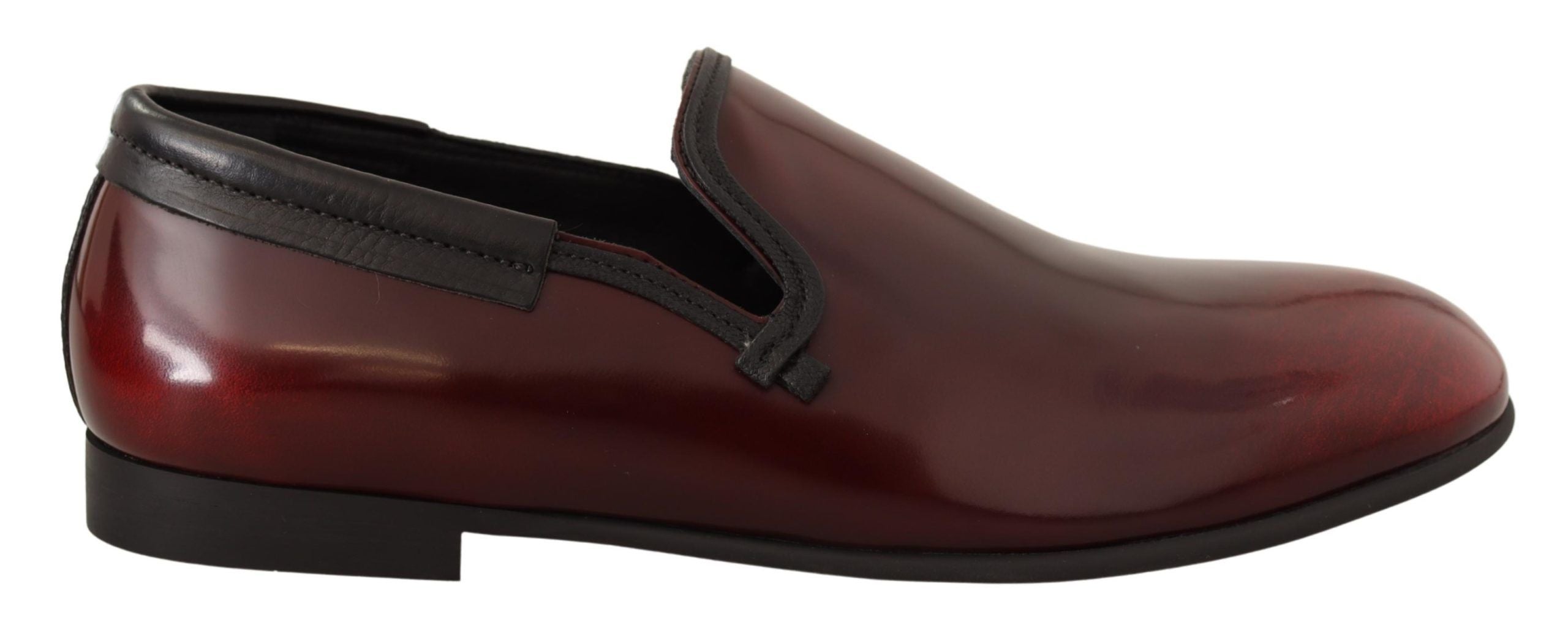 Elegant Bordeaux Leather Loafers - ventzia