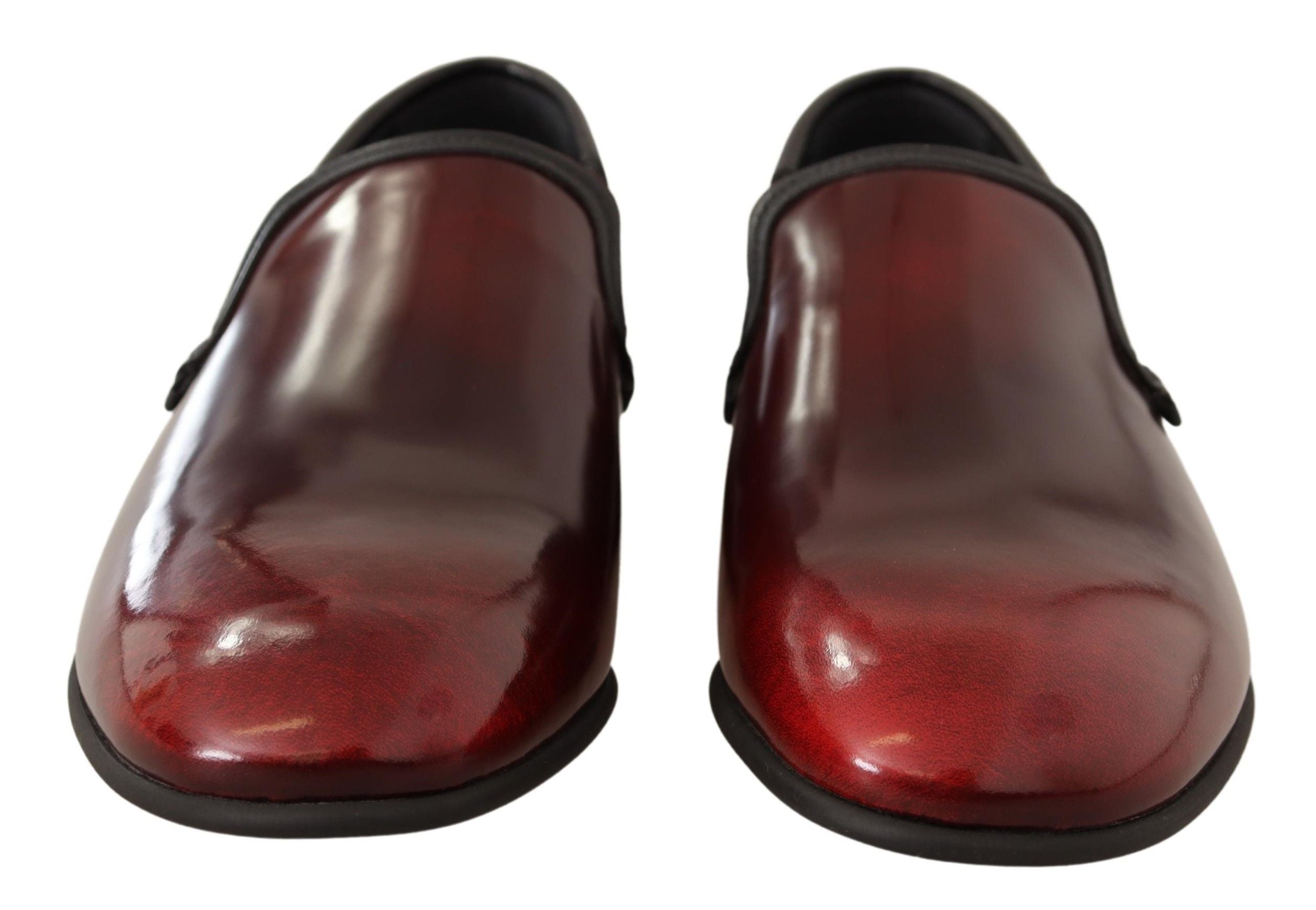 Elegant Bordeaux Leather Loafers - ventzia