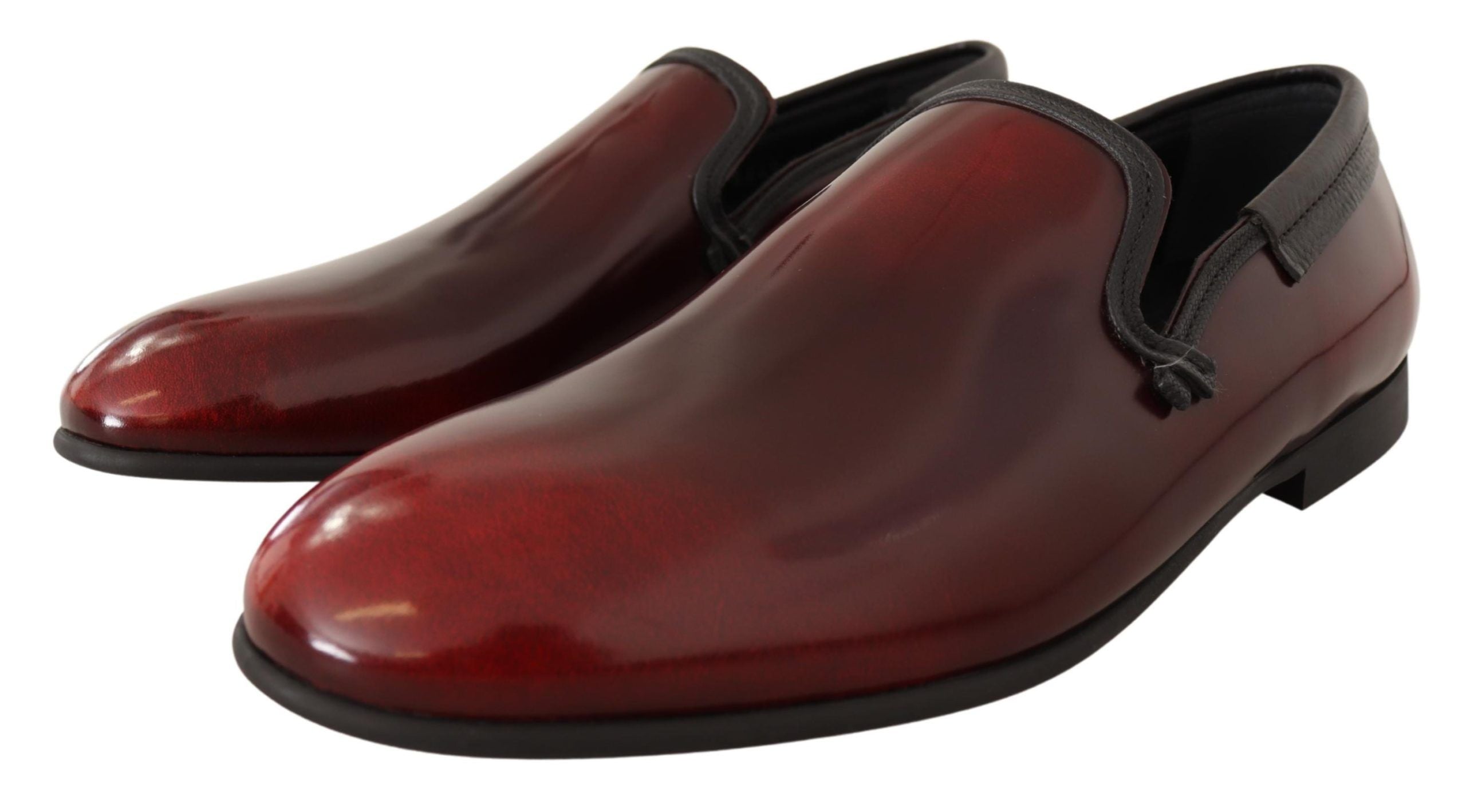 Elegant Bordeaux Leather Loafers - ventzia