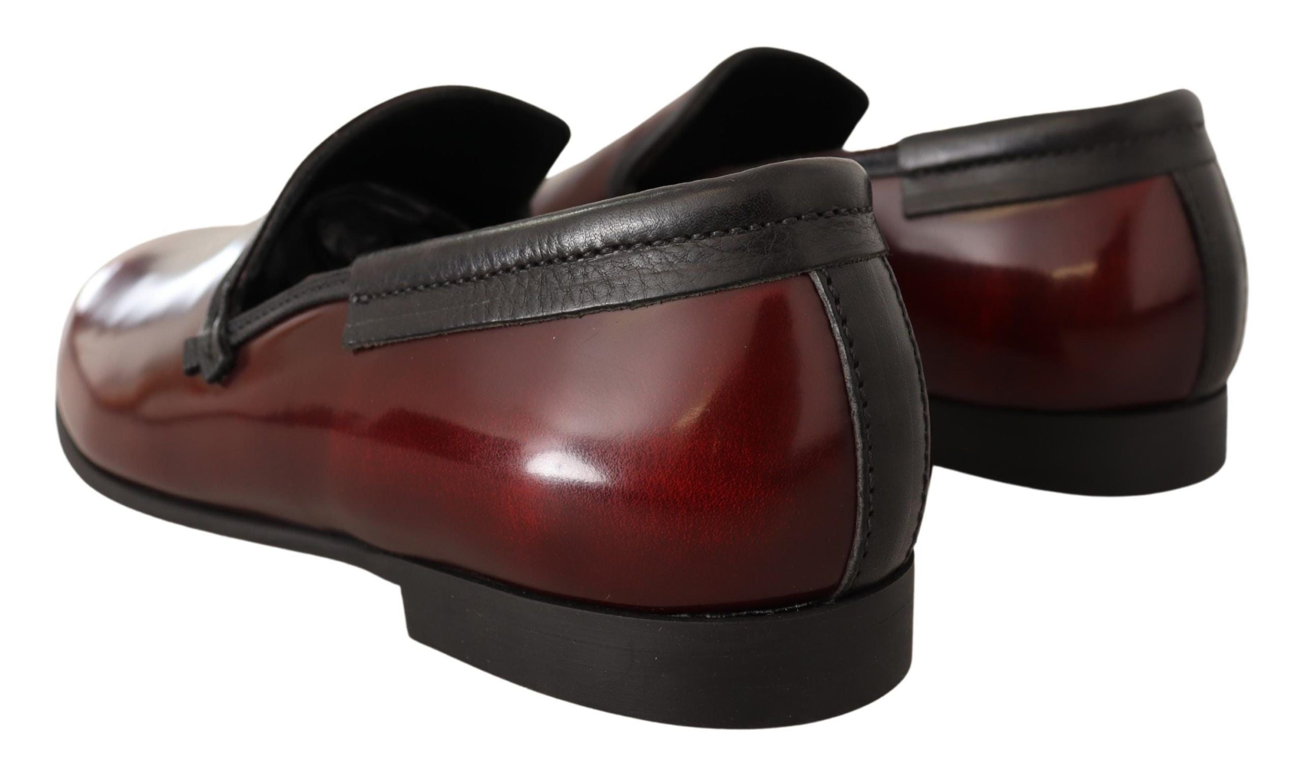 Elegant Bordeaux Leather Loafers - ventzia