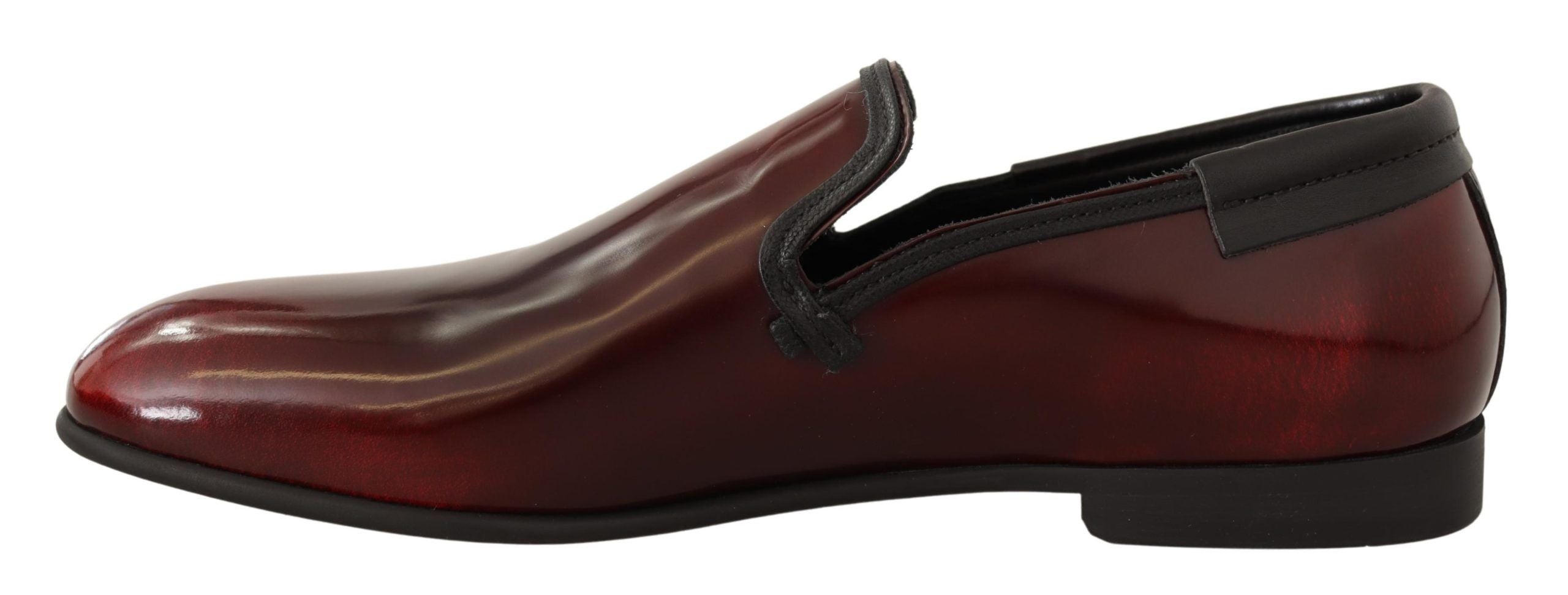 Elegant Bordeaux Leather Loafers - ventzia