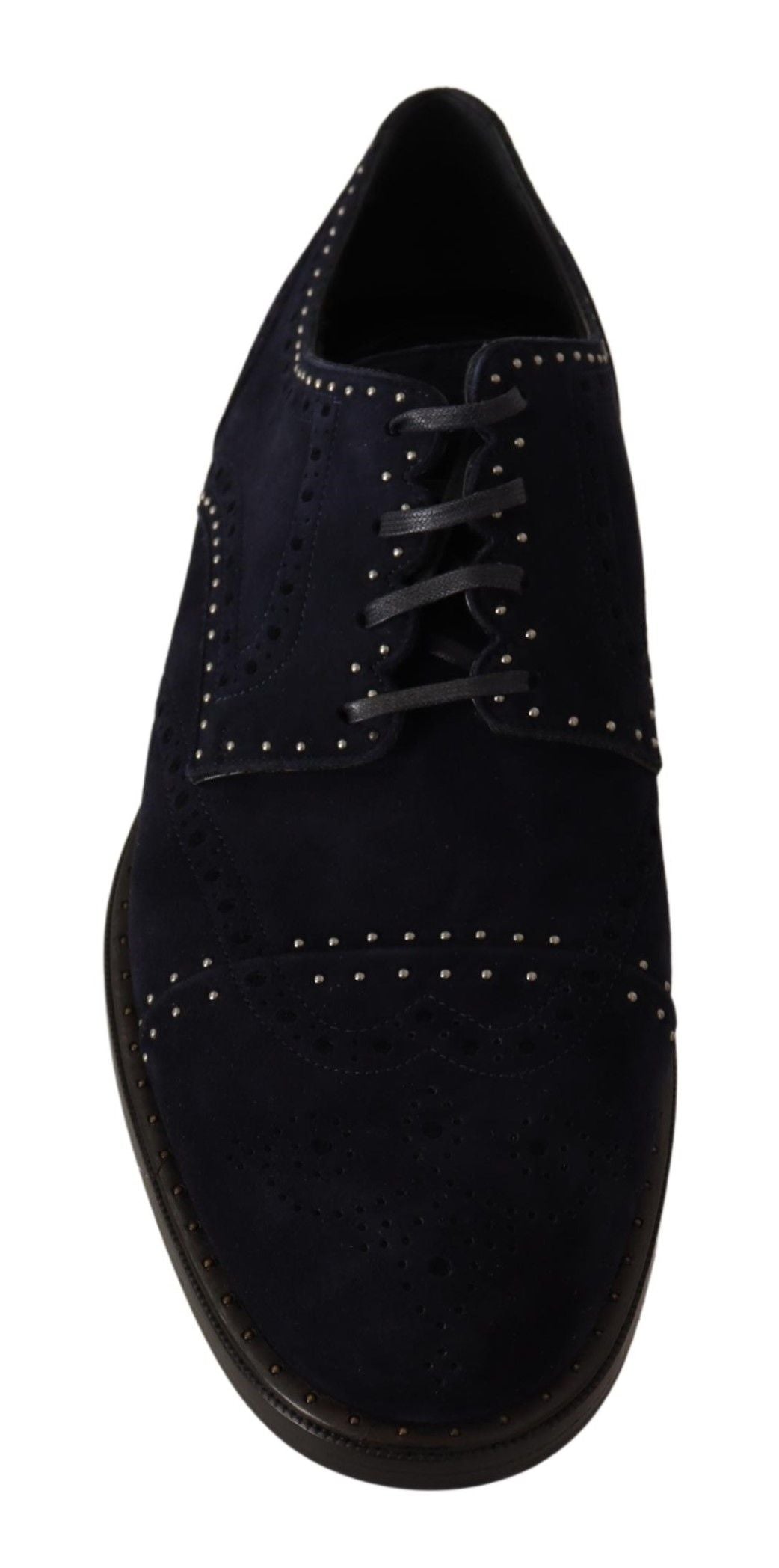 Elegant Suede Derby Shoes with Silver Studs - ventzia
