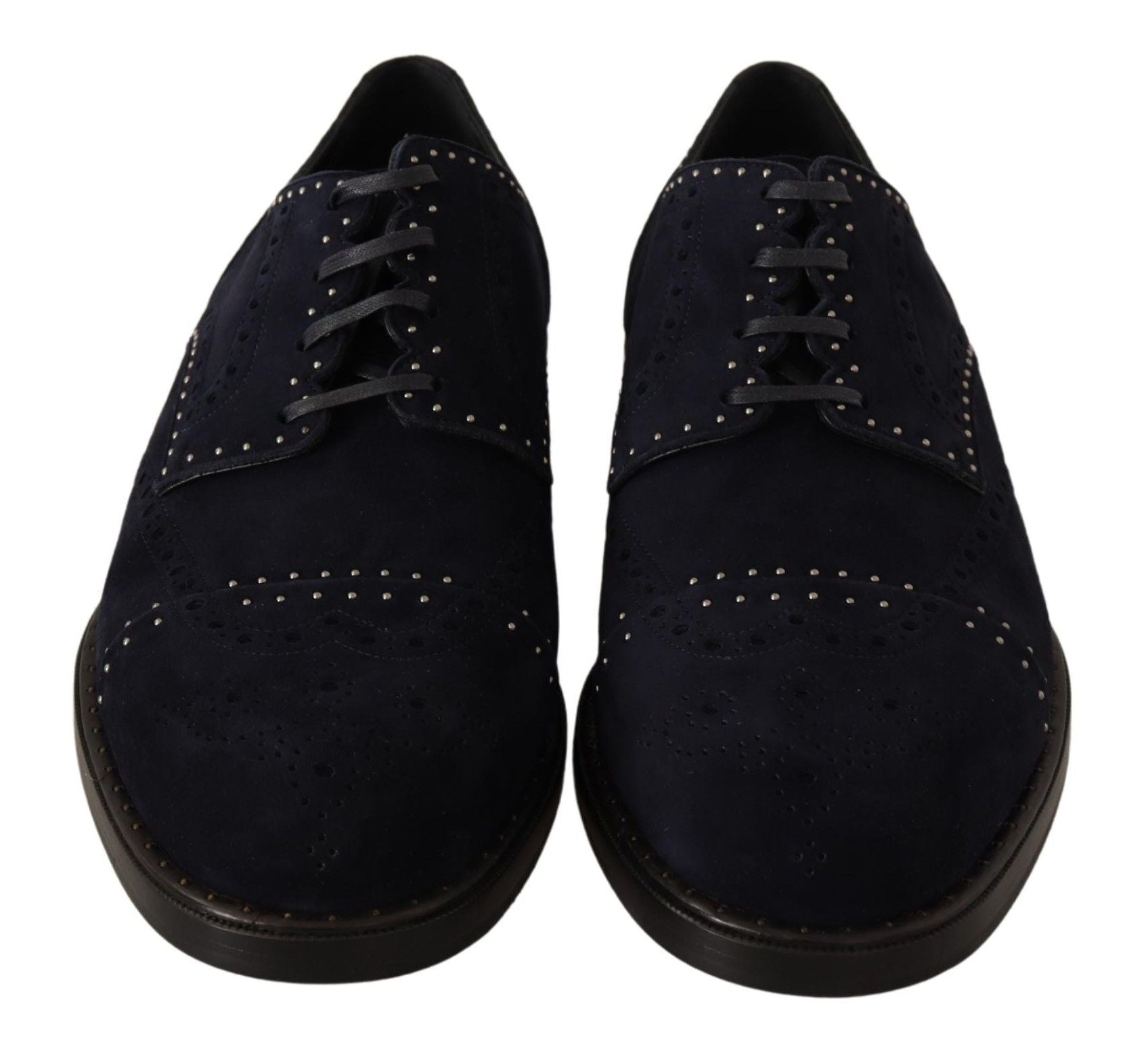 Elegant Suede Derby Shoes with Silver Studs - ventzia