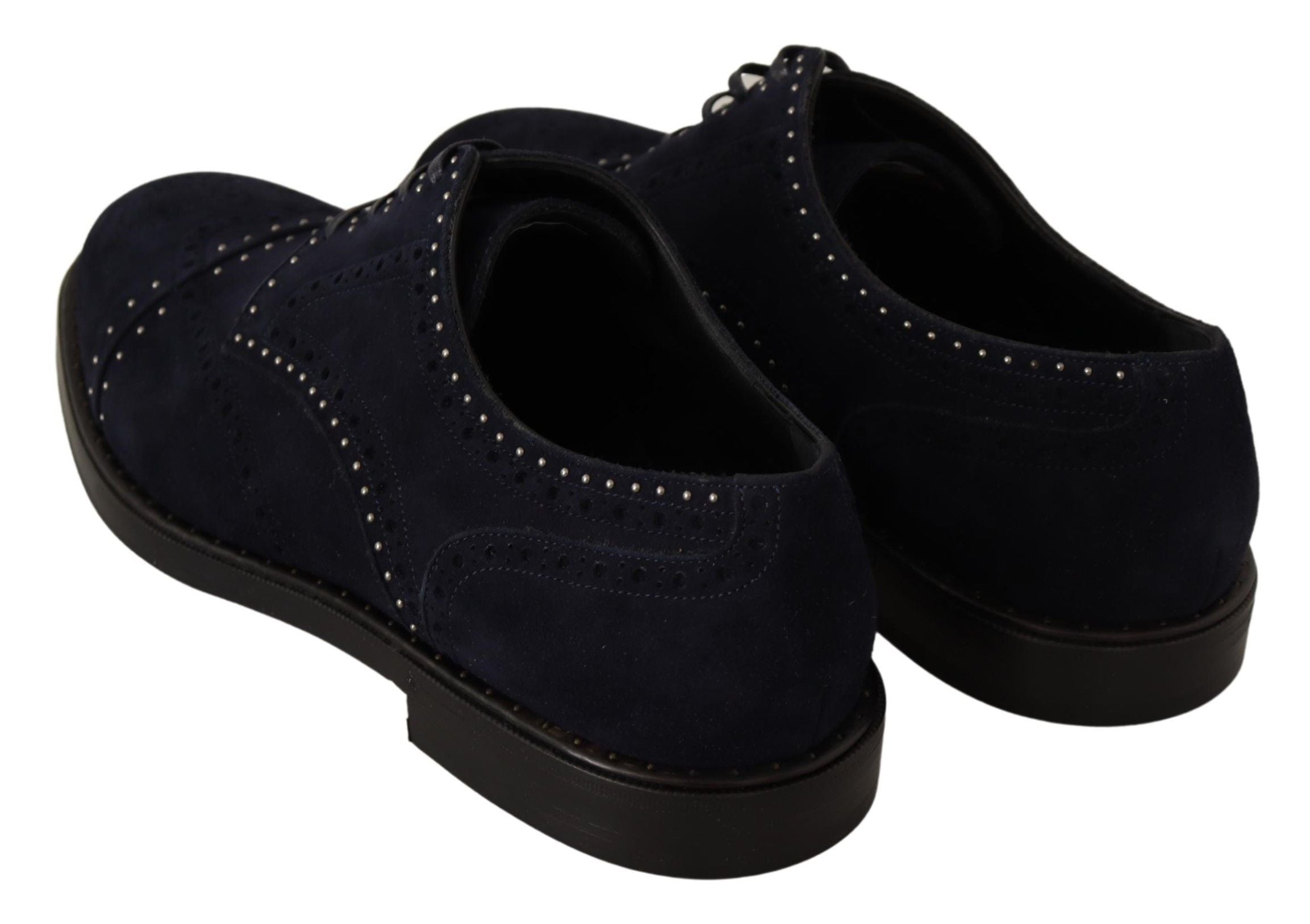 Elegant Suede Derby Shoes with Silver Studs - ventzia