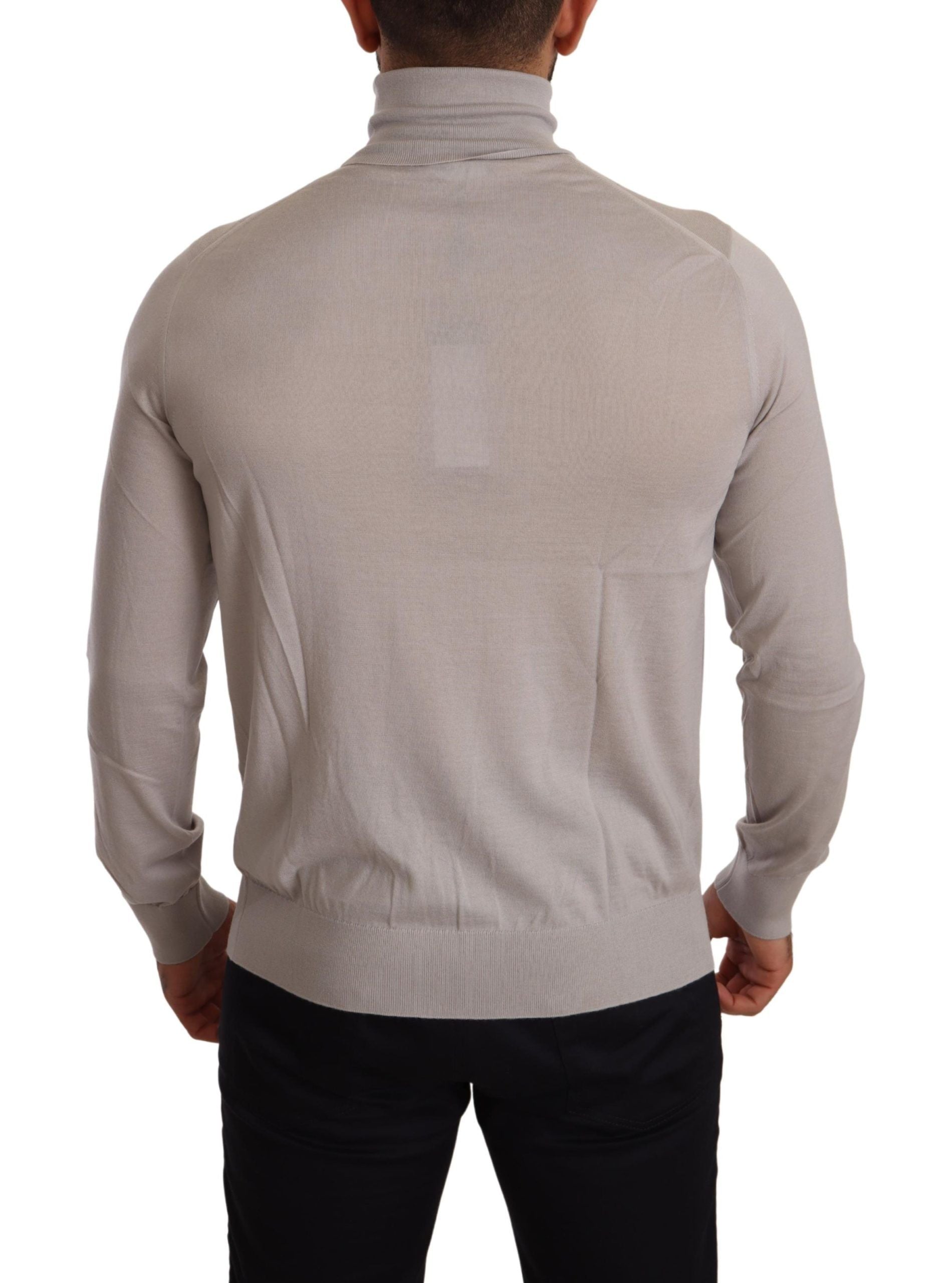 Elegant Light Blue Cashmere Turtleneck Sweater - ventzia
