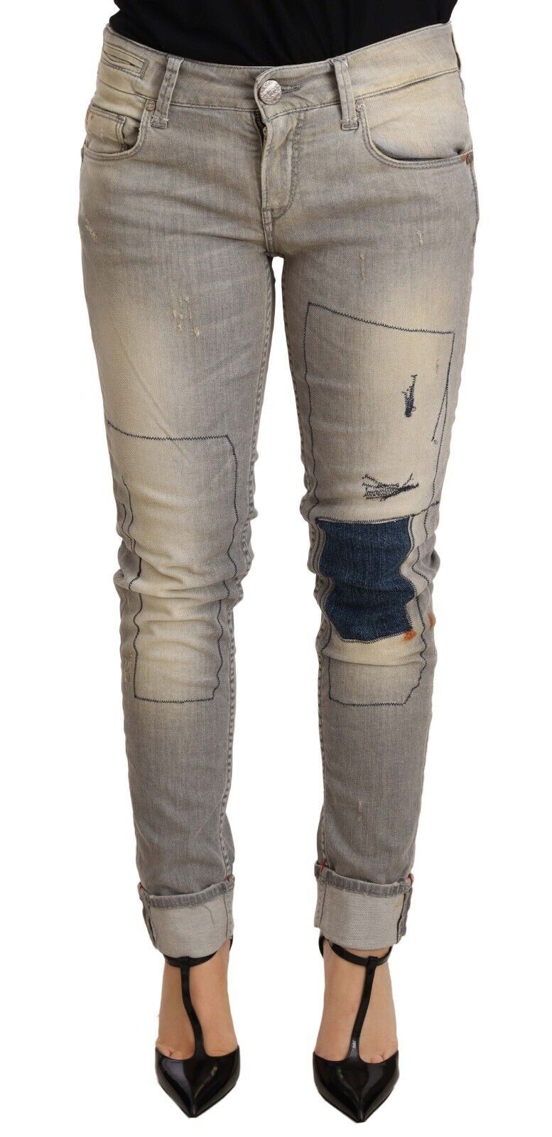 Chic Slim Fit Gray Wash Denim Jeans - ventzia