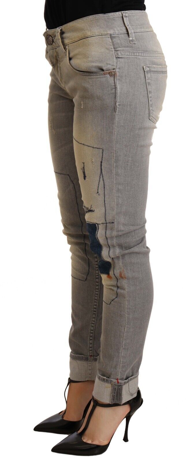 Chic Slim Fit Gray Wash Denim Jeans - ventzia