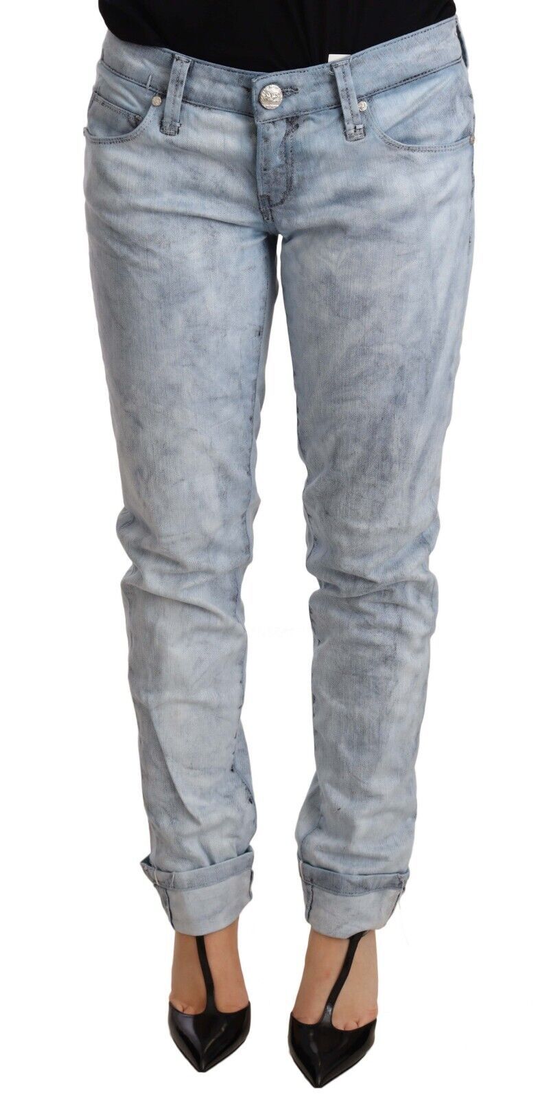 Chic Light Blue Push Up Denim Jeans - ventzia