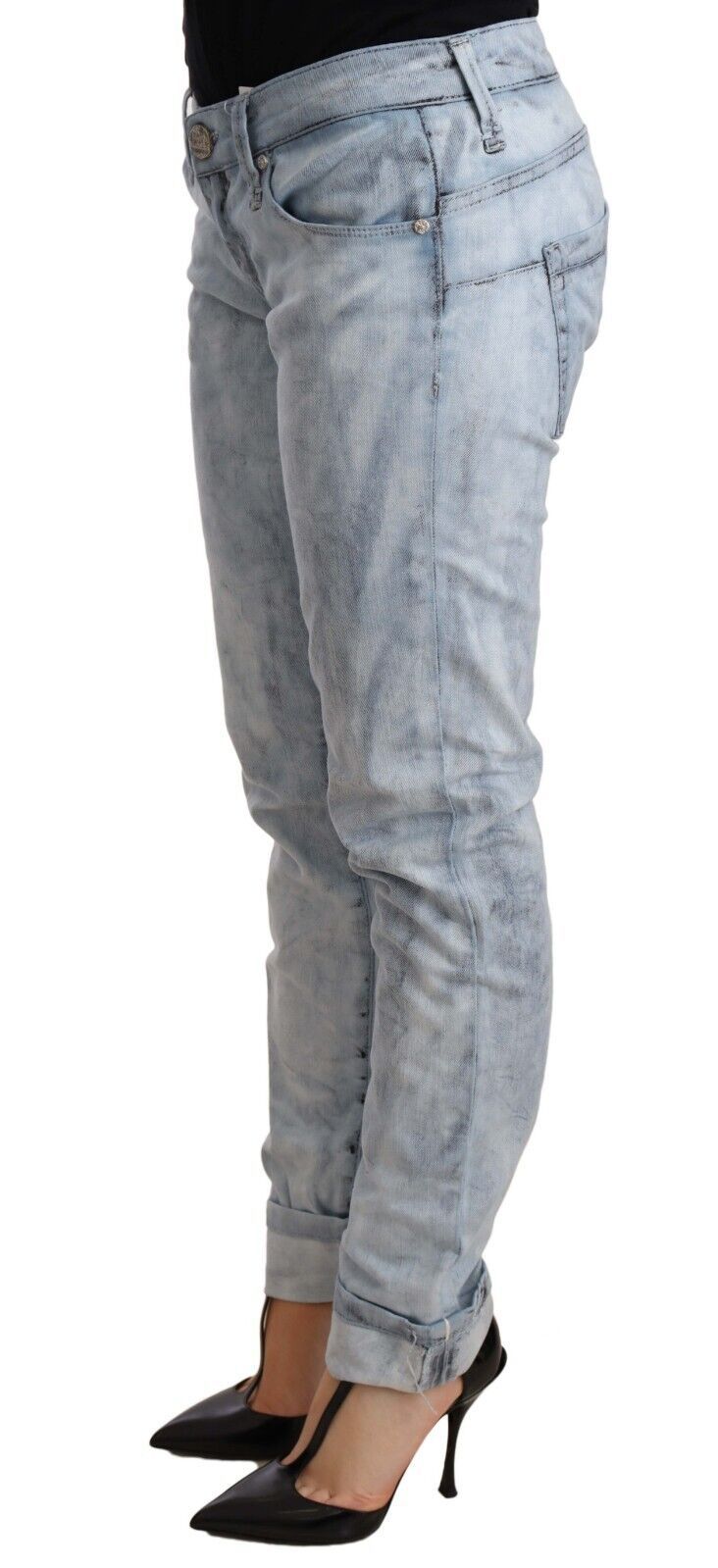 Chic Light Blue Push Up Denim Jeans - ventzia