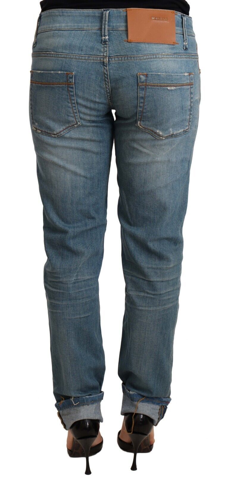 Chic Washed Cotton Denim with Folded Hem - ventzia