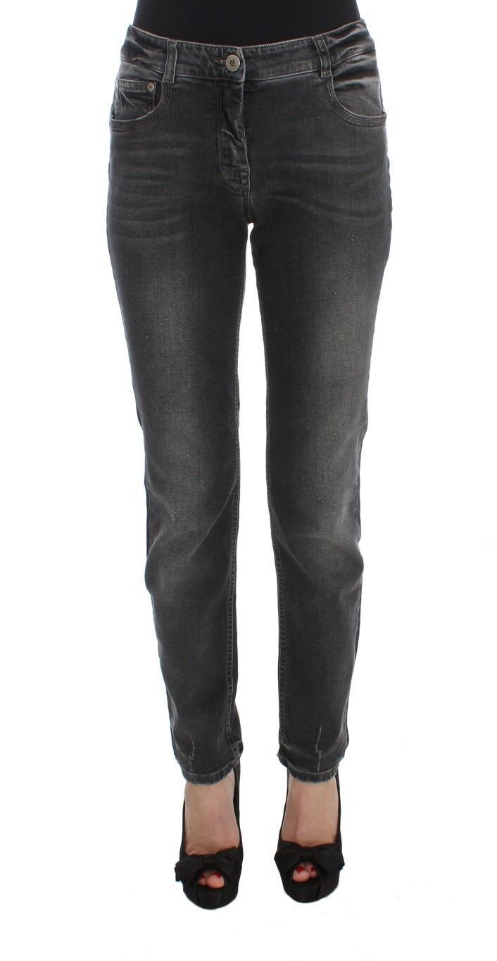 Elegant Gray Regular Fit Jeans - ventzia