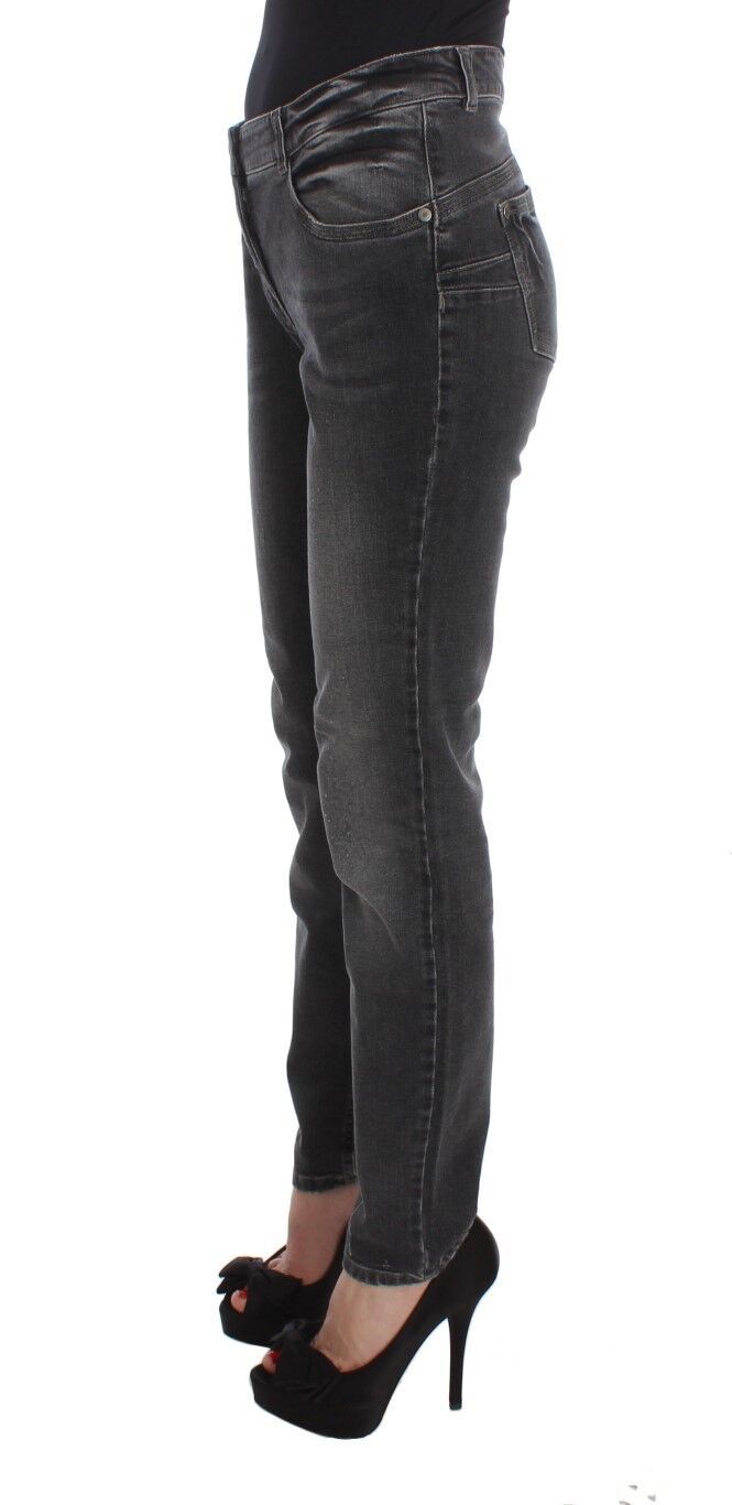 Elegant Gray Regular Fit Jeans - ventzia
