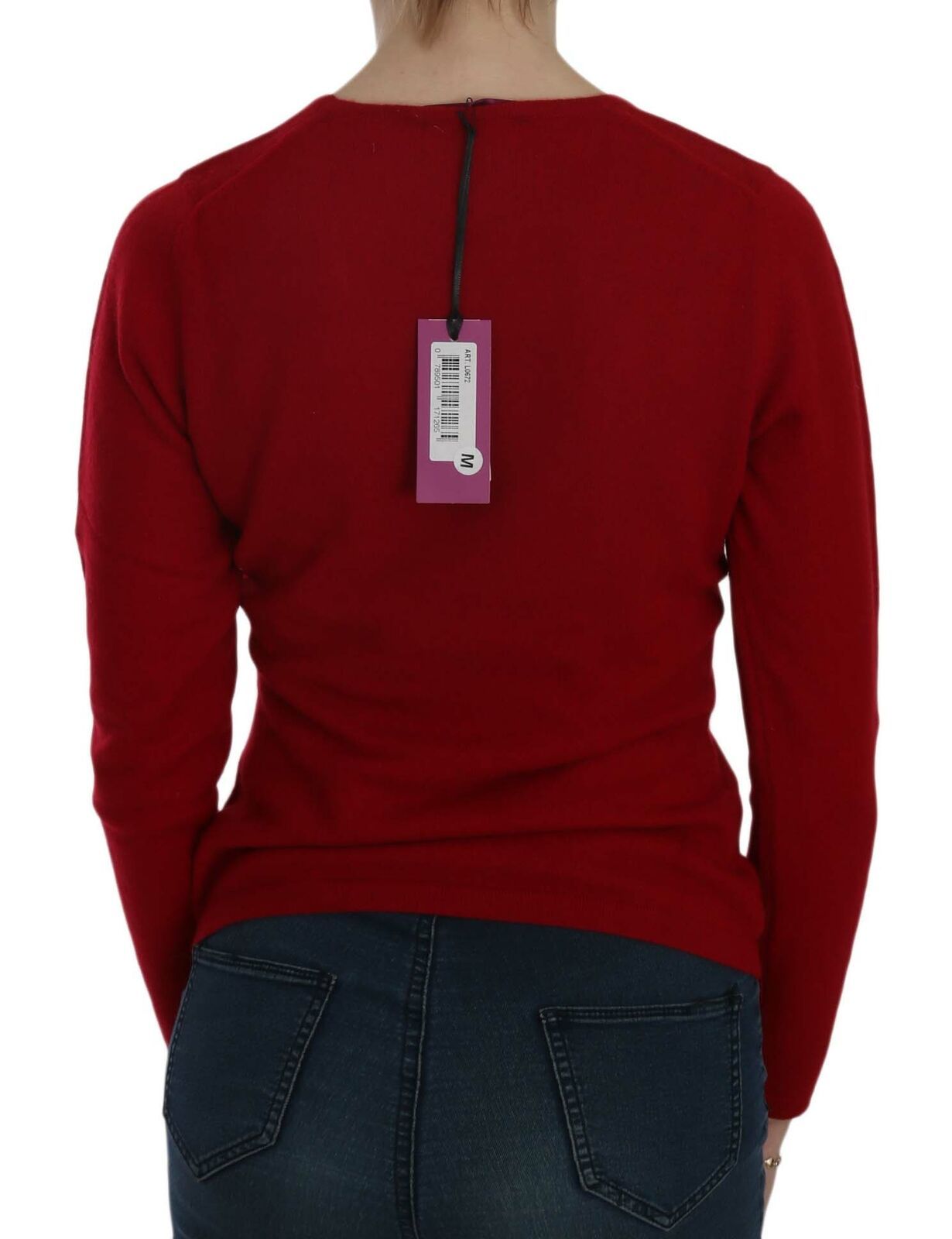 Elegant Red Cashmere Pullover Blouse - ventzia