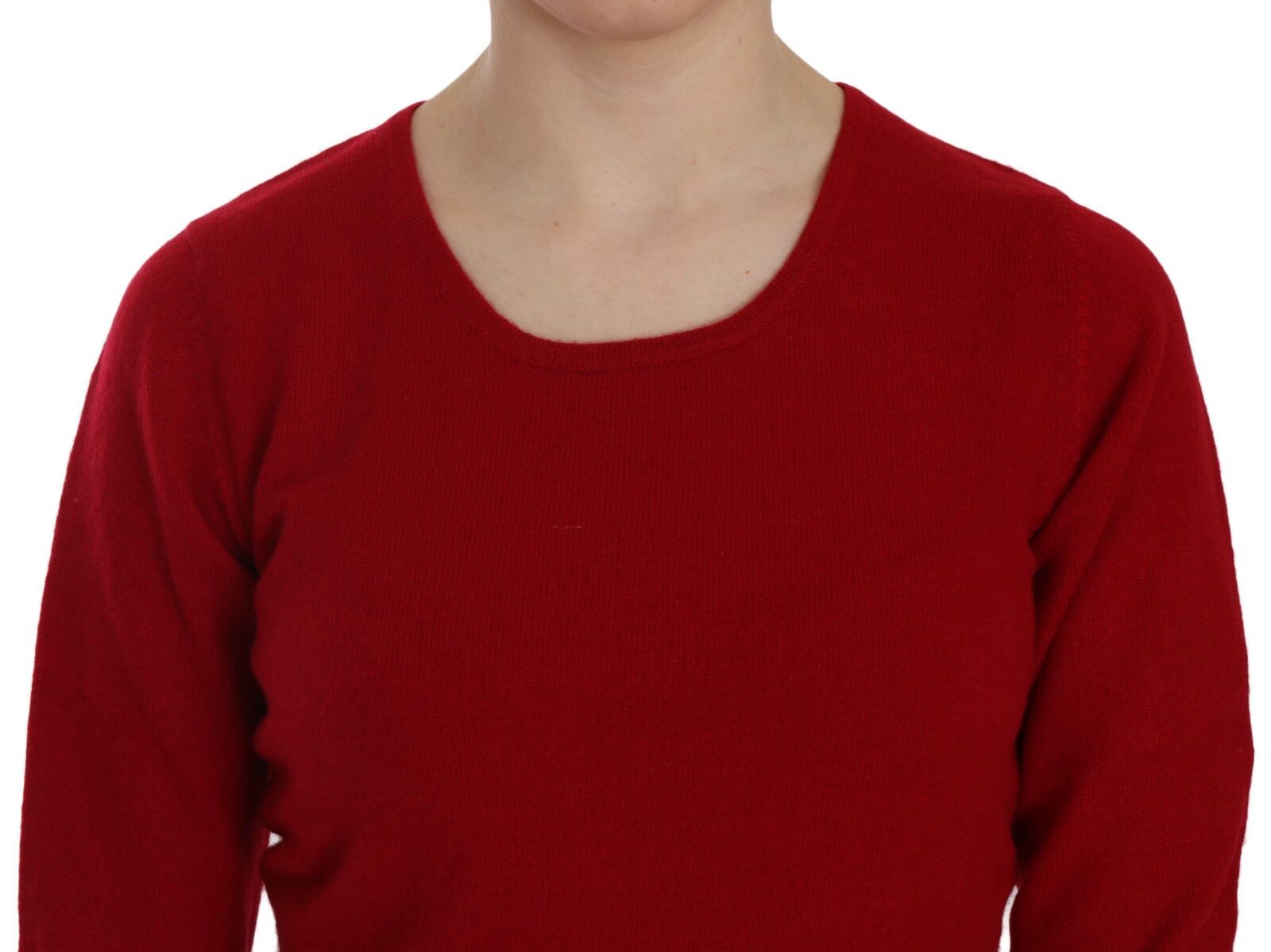 Elegant Red Cashmere Pullover Blouse - ventzia