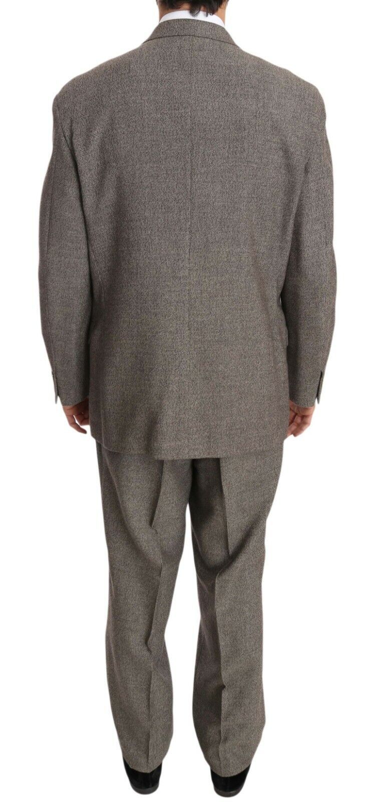 Elegant Light Brown Wool Men's Suit - ventzia