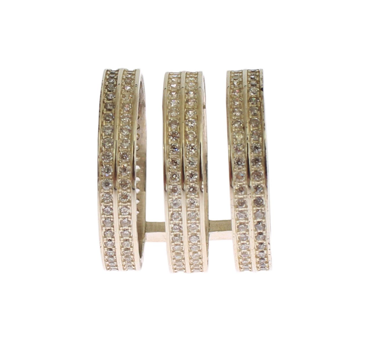 Silver Crystal Adorned Statement Ring - ventzia