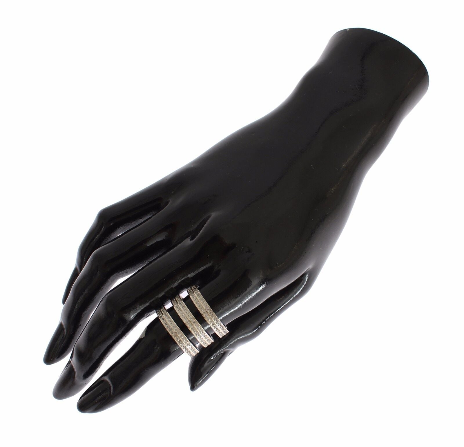 Silver Crystal Adorned Statement Ring - ventzia