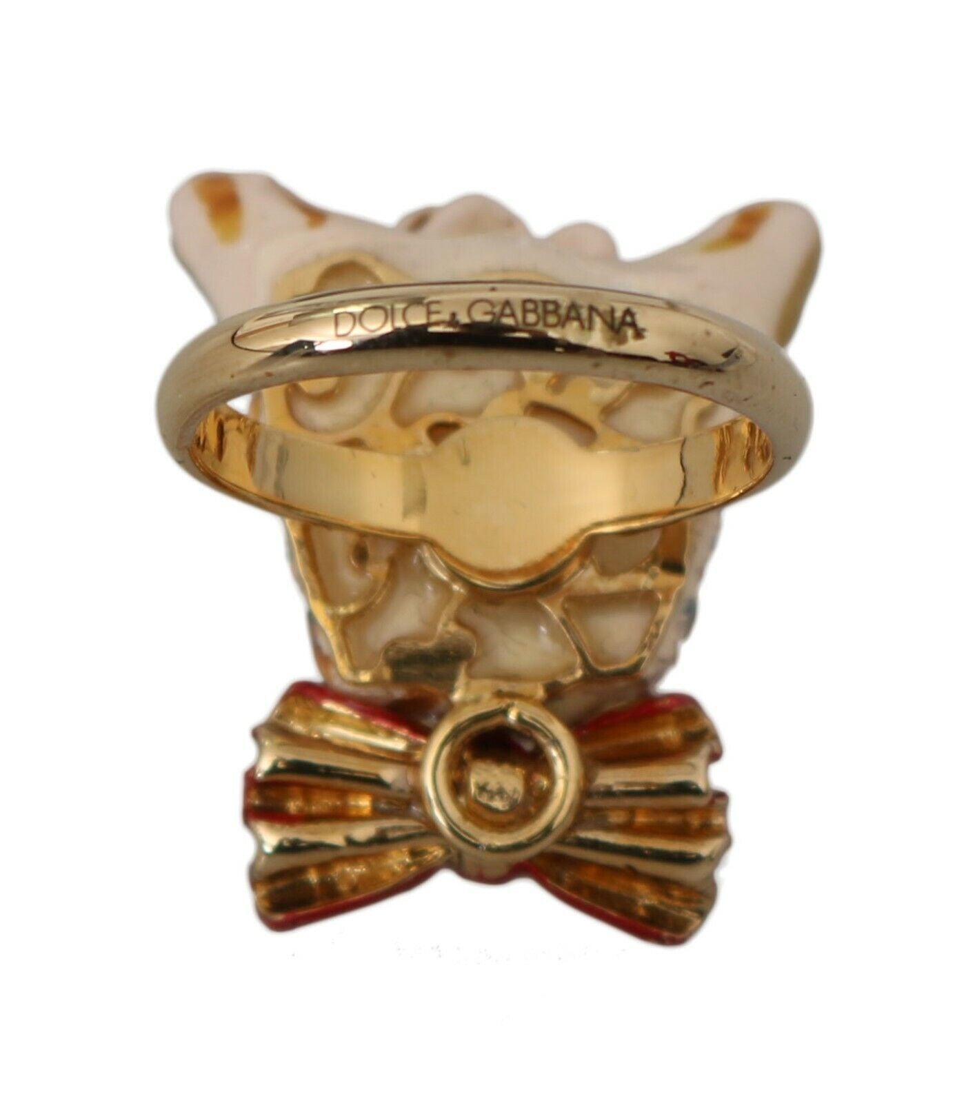 Elegant Canine-Inspired Gold Tone Ring - ventzia