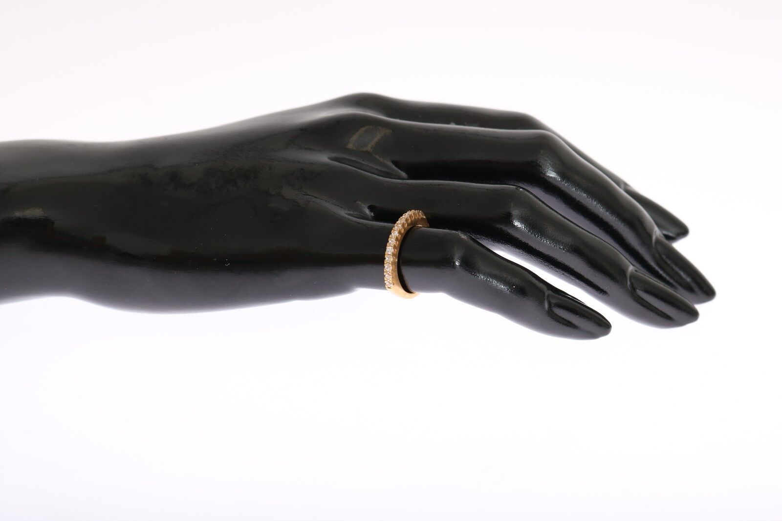 Gold Authentic Womens Clear CZ Gold 925 Silver Ring - ventzia