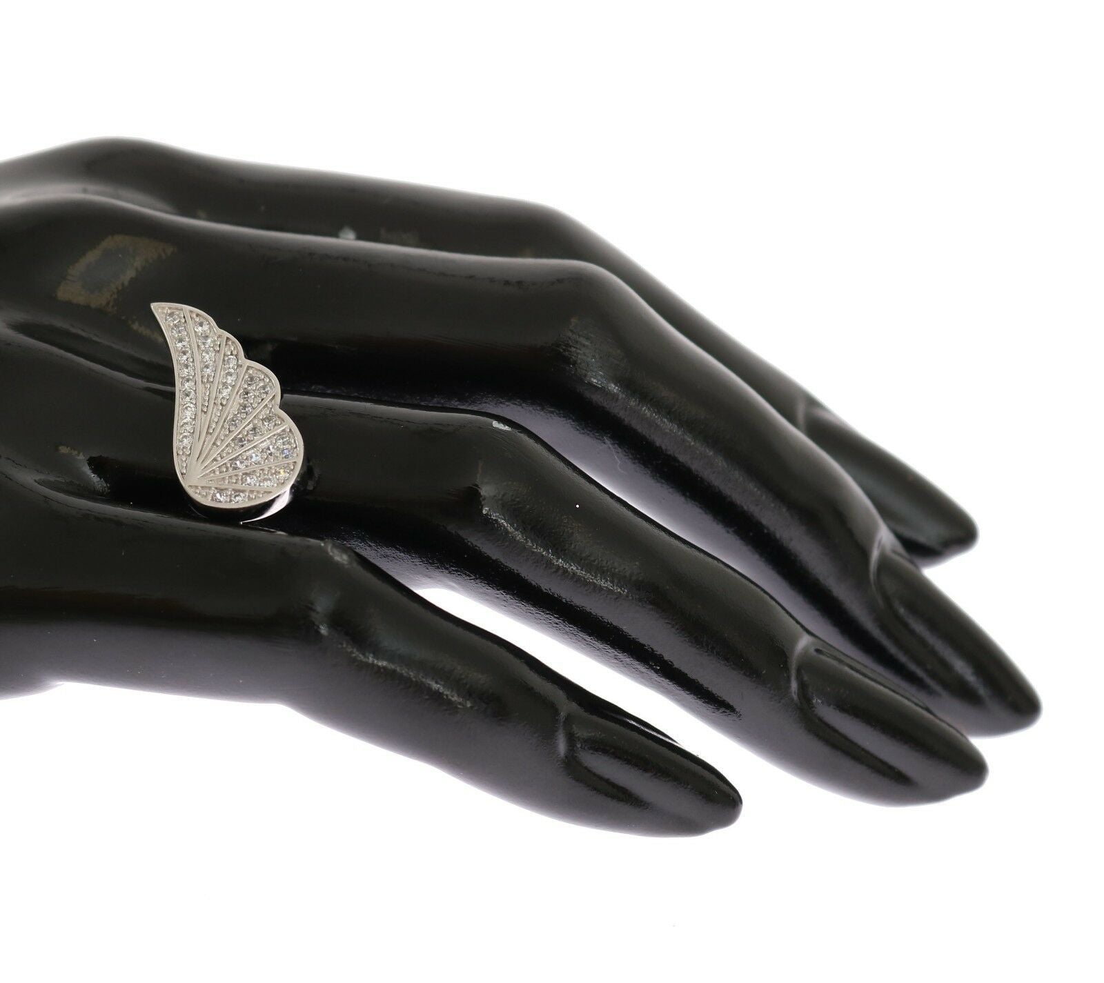 Elegant Sterling Silver CZ Crystal Ring - ventzia