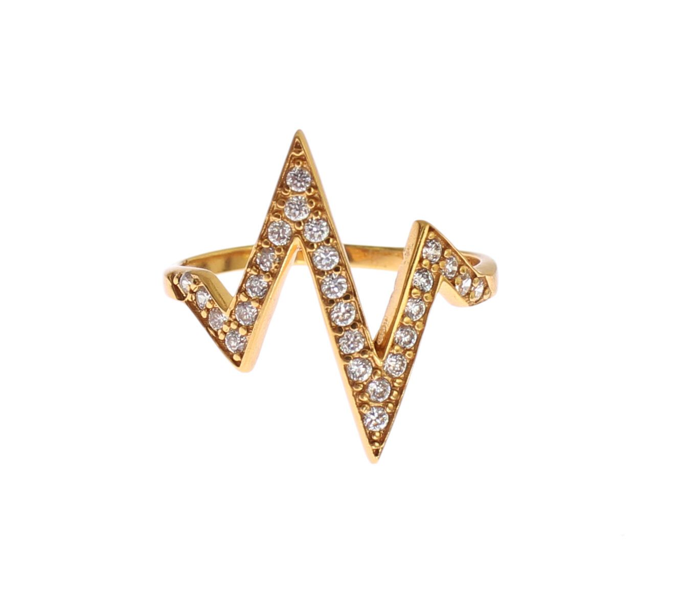 Glamorous Gold Plated Sterling Silver Ring - ventzia