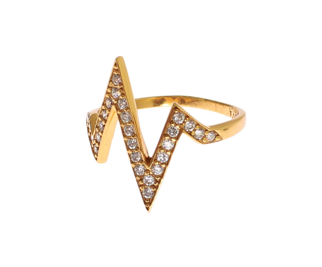 Glamorous Gold Plated Sterling Silver Ring - ventzia