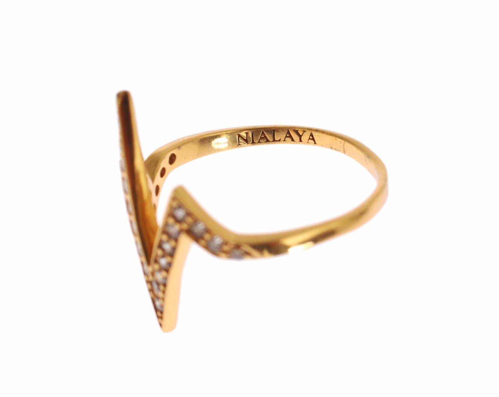 Glamorous Gold Plated Sterling Silver Ring - ventzia
