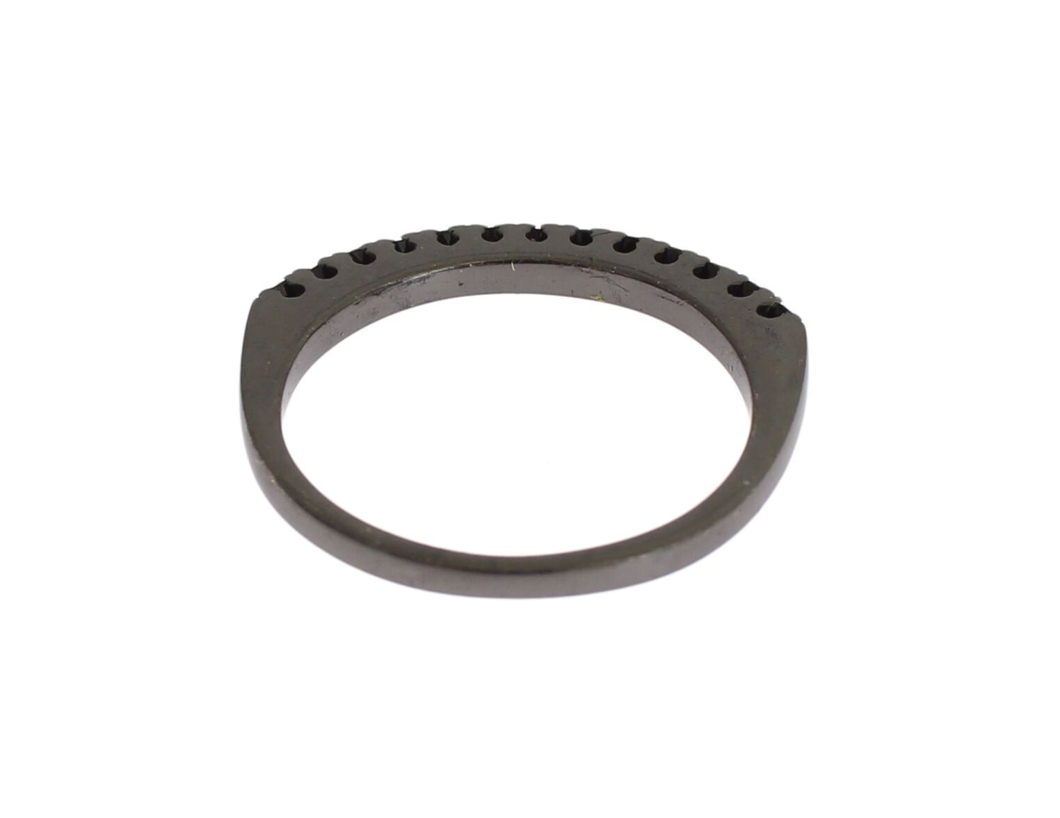 Elegant Black Crystal Sterling Silver Ring - ventzia