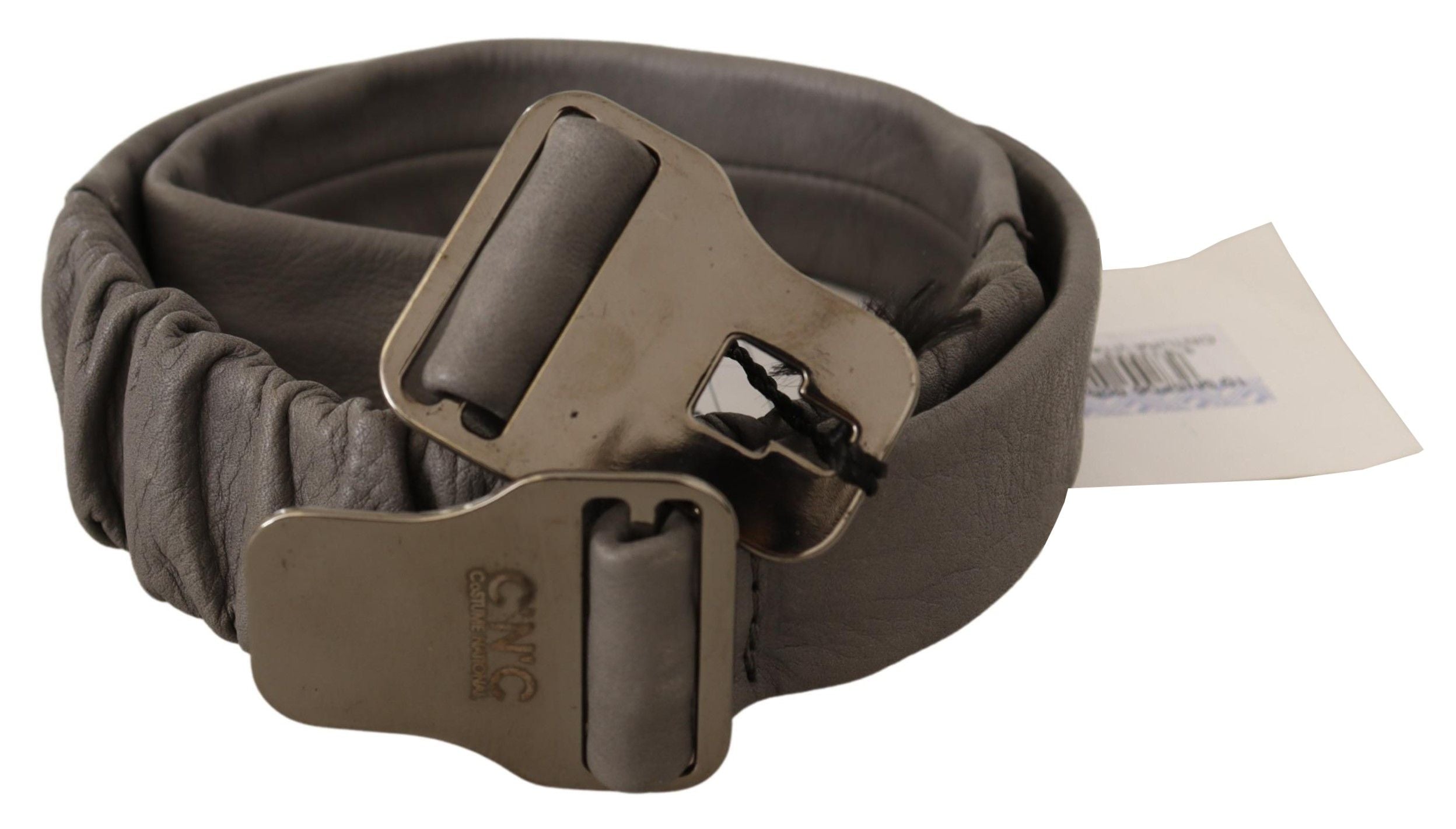 Elegant Gray Leather Fashion Belt - ventzia