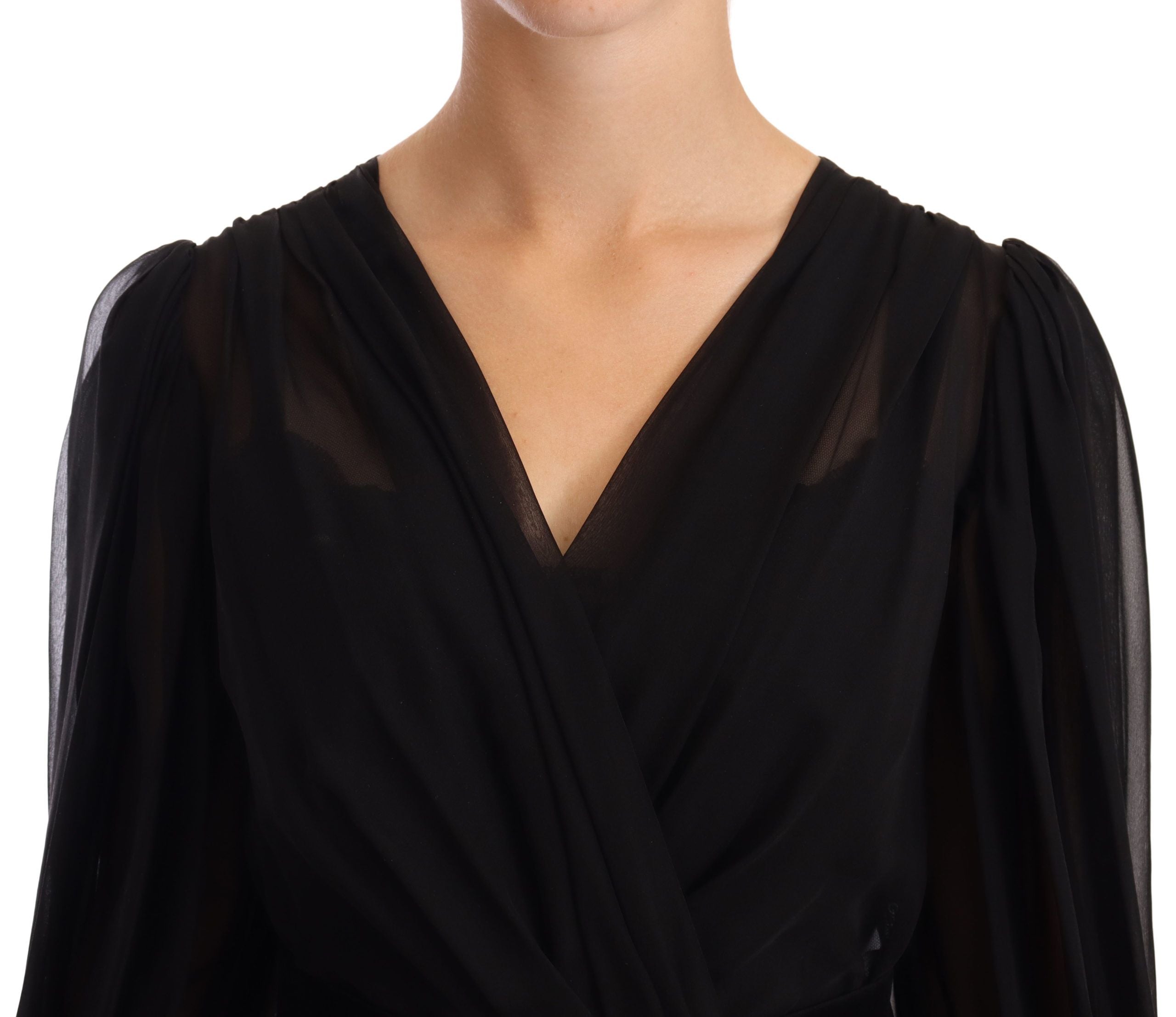 Elegant V-Neck Silk Blend Mini Dress - ventzia