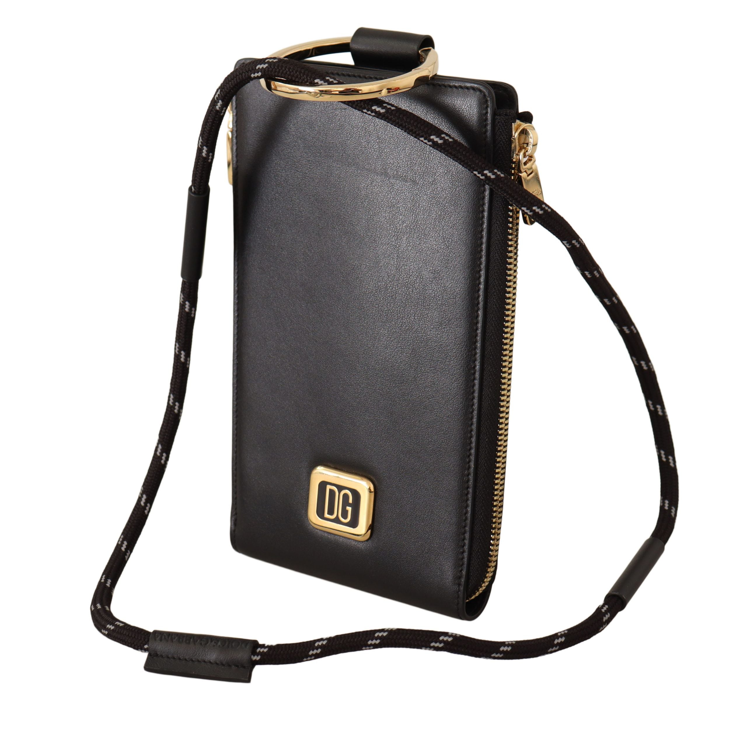 Elegant Black Leather Strapped Wallet - ventzia